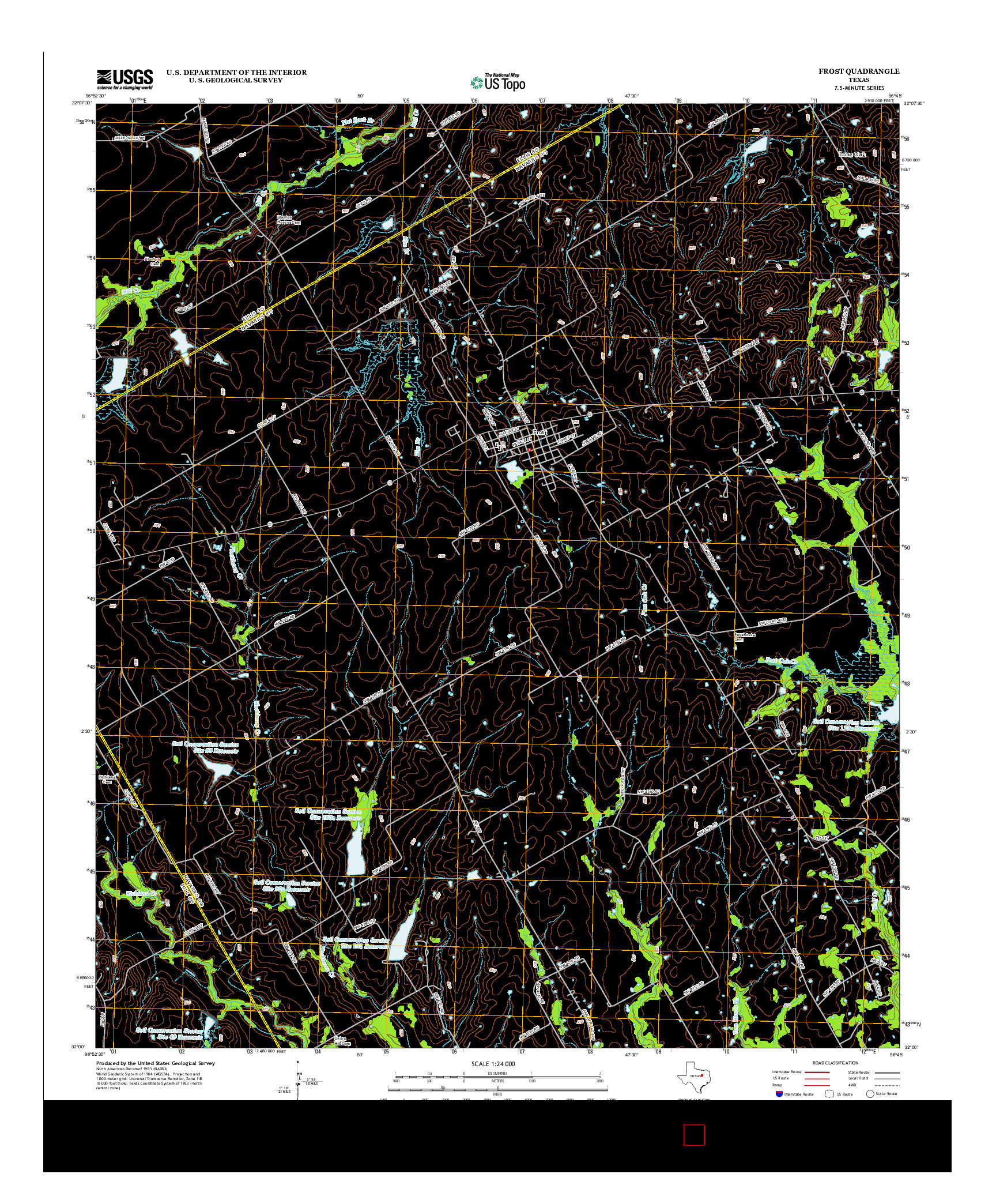 USGS US TOPO 7.5-MINUTE MAP FOR FROST, TX 2012