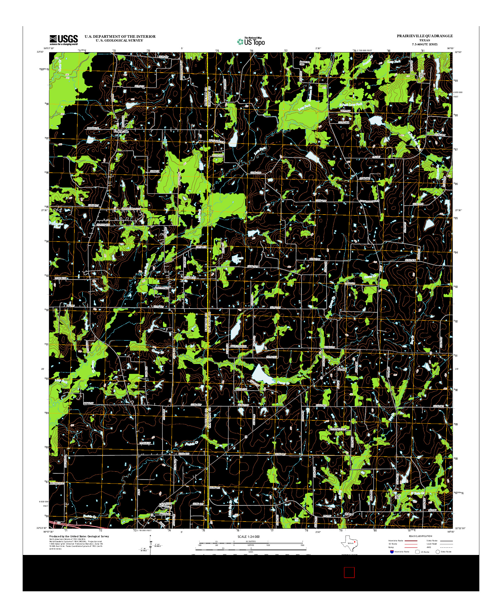 USGS US TOPO 7.5-MINUTE MAP FOR PRAIRIEVILLE, TX 2012