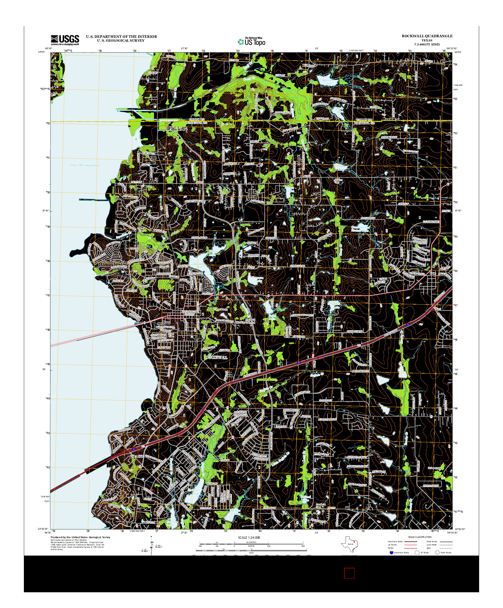 USGS US TOPO 7.5-MINUTE MAP FOR ROCKWALL, TX 2012