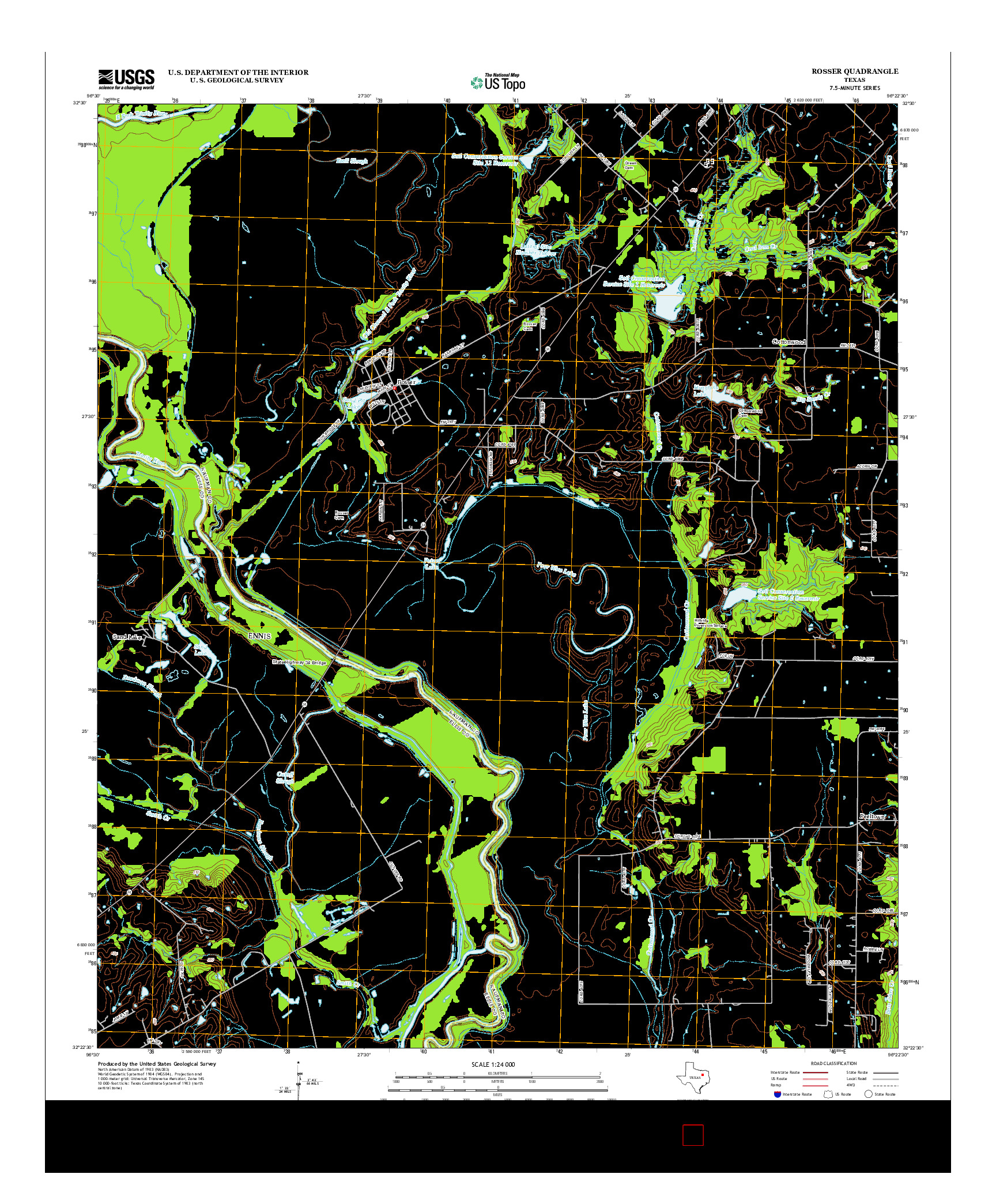 USGS US TOPO 7.5-MINUTE MAP FOR ROSSER, TX 2012