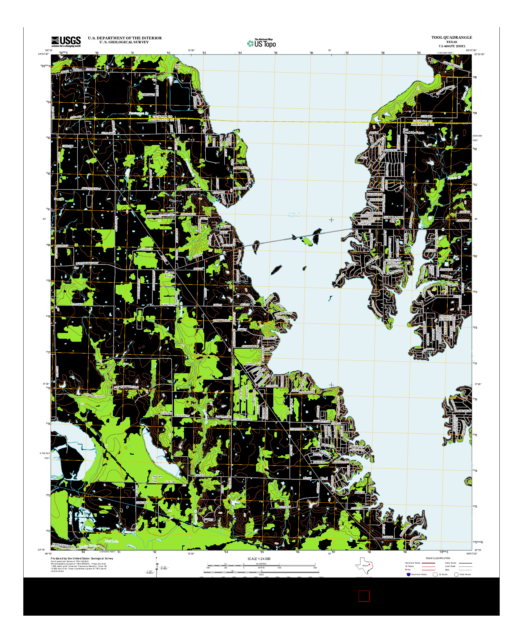 USGS US TOPO 7.5-MINUTE MAP FOR TOOL, TX 2012