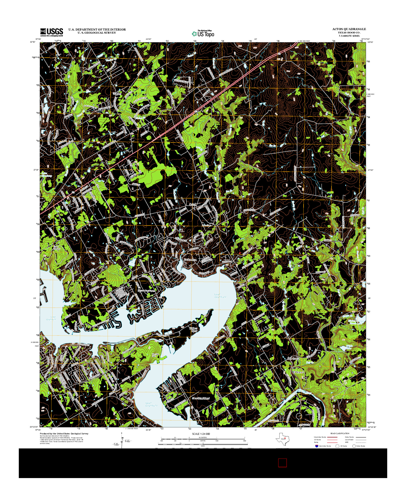 USGS US TOPO 7.5-MINUTE MAP FOR ACTON, TX 2012