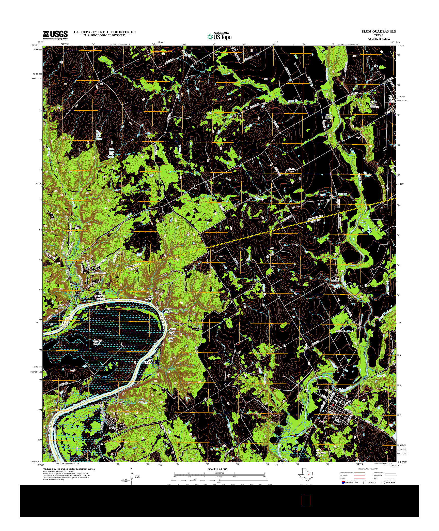 USGS US TOPO 7.5-MINUTE MAP FOR BLUM, TX 2012