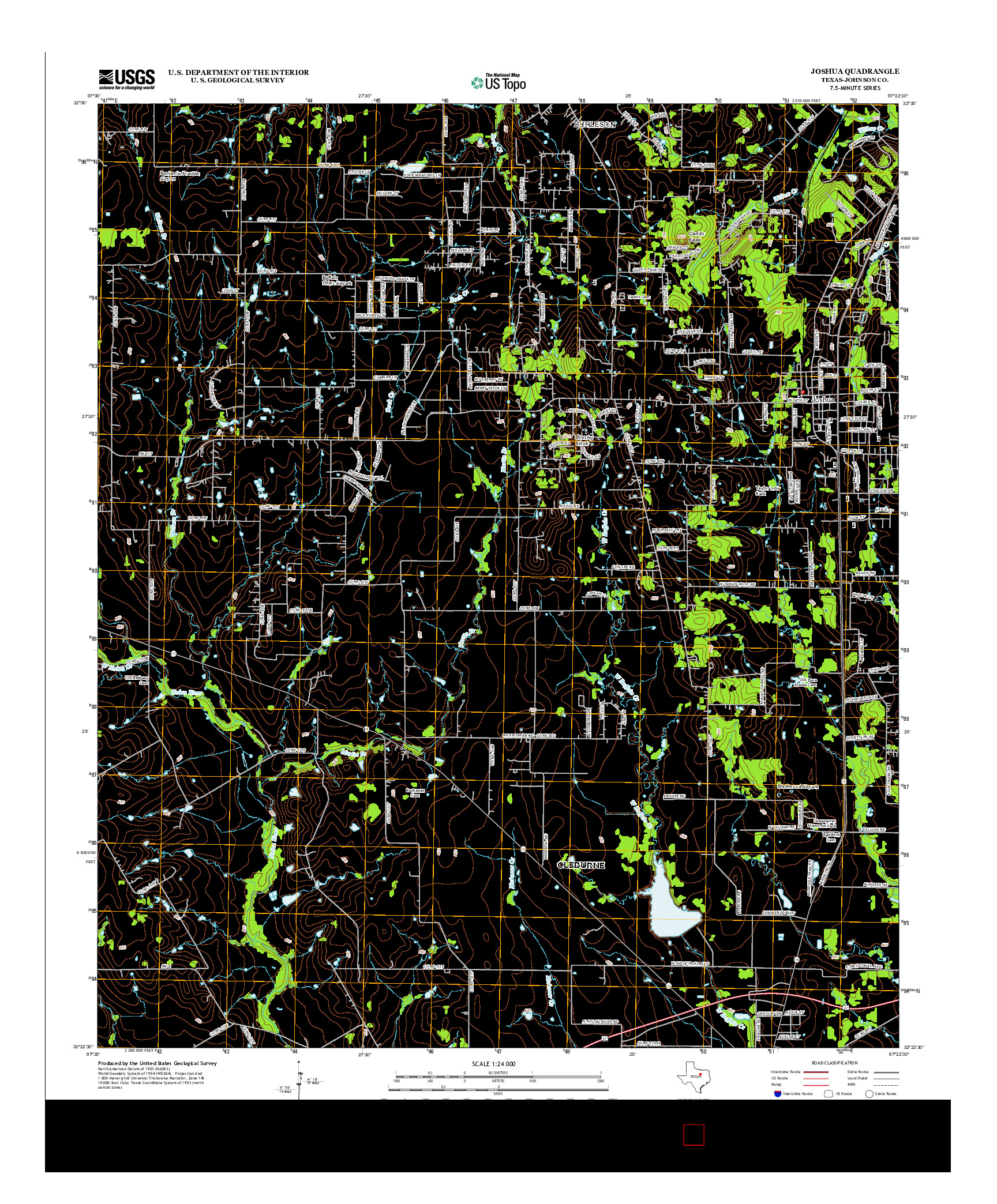 USGS US TOPO 7.5-MINUTE MAP FOR JOSHUA, TX 2012