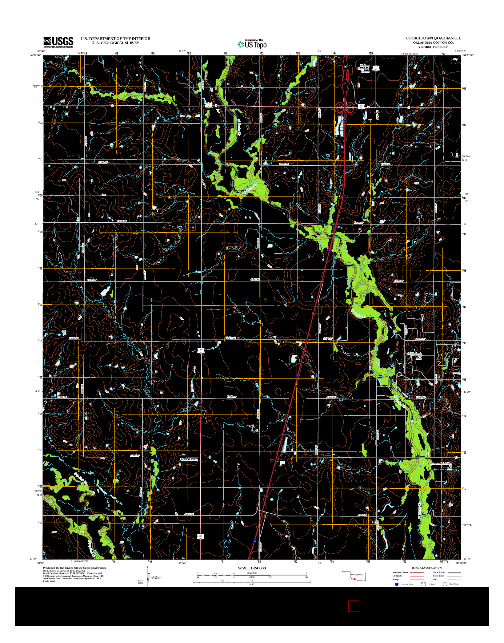 USGS US TOPO 7.5-MINUTE MAP FOR COOKIETOWN, OK 2012
