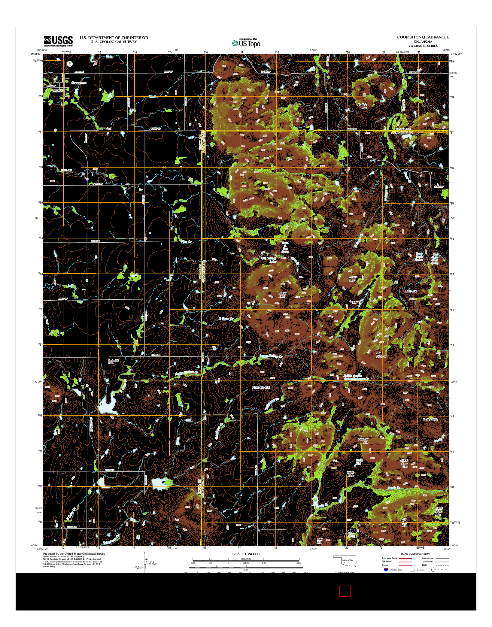 USGS US TOPO 7.5-MINUTE MAP FOR COOPERTON, OK 2012