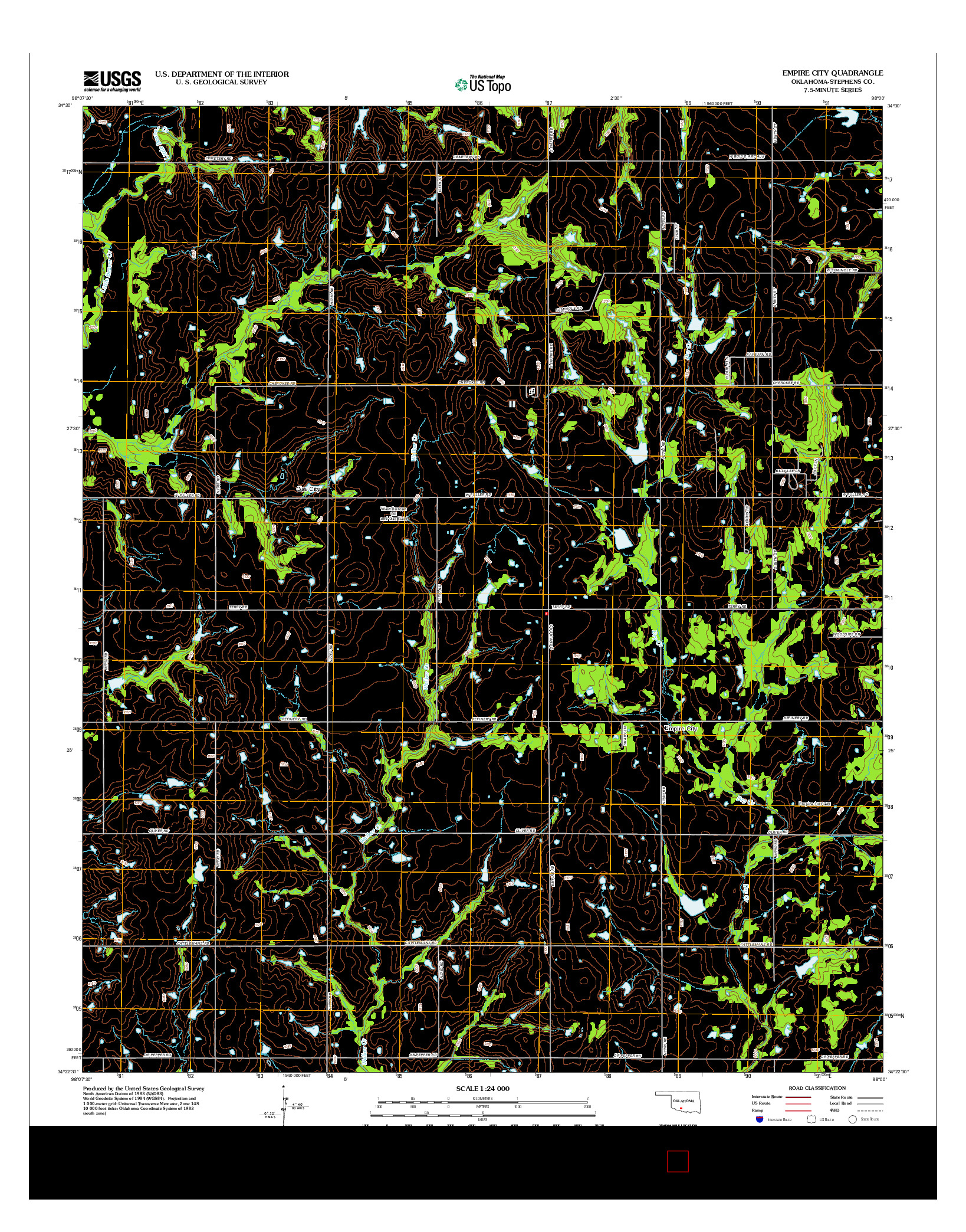 USGS US TOPO 7.5-MINUTE MAP FOR EMPIRE CITY, OK 2012