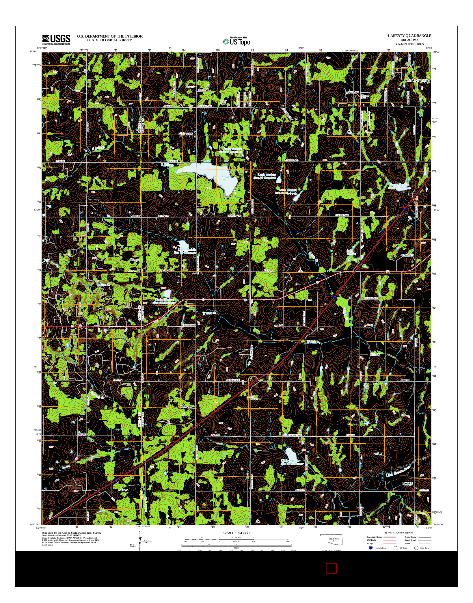 USGS US TOPO 7.5-MINUTE MAP FOR LAVERTY, OK 2012