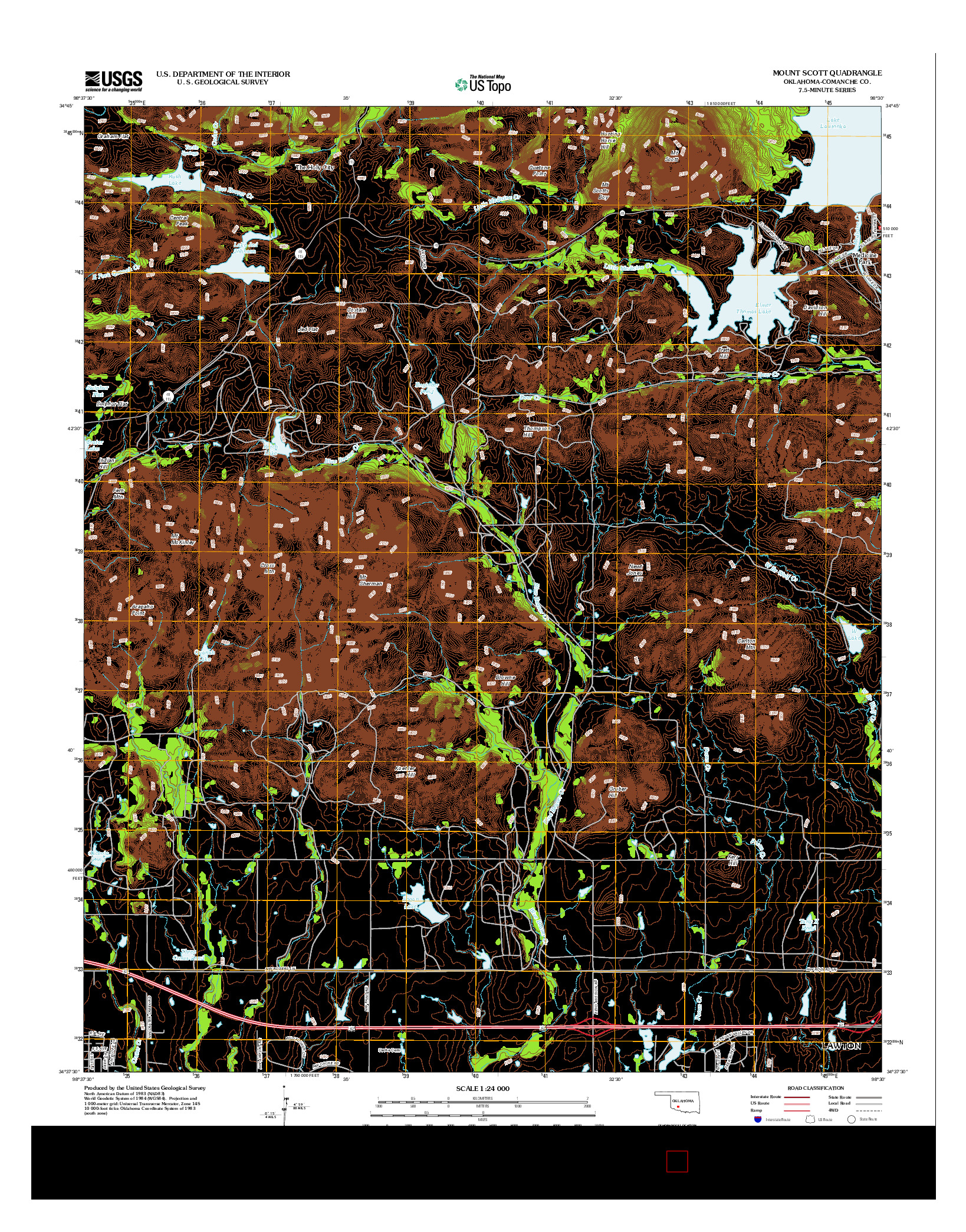 USGS US TOPO 7.5-MINUTE MAP FOR MOUNT SCOTT, OK 2012