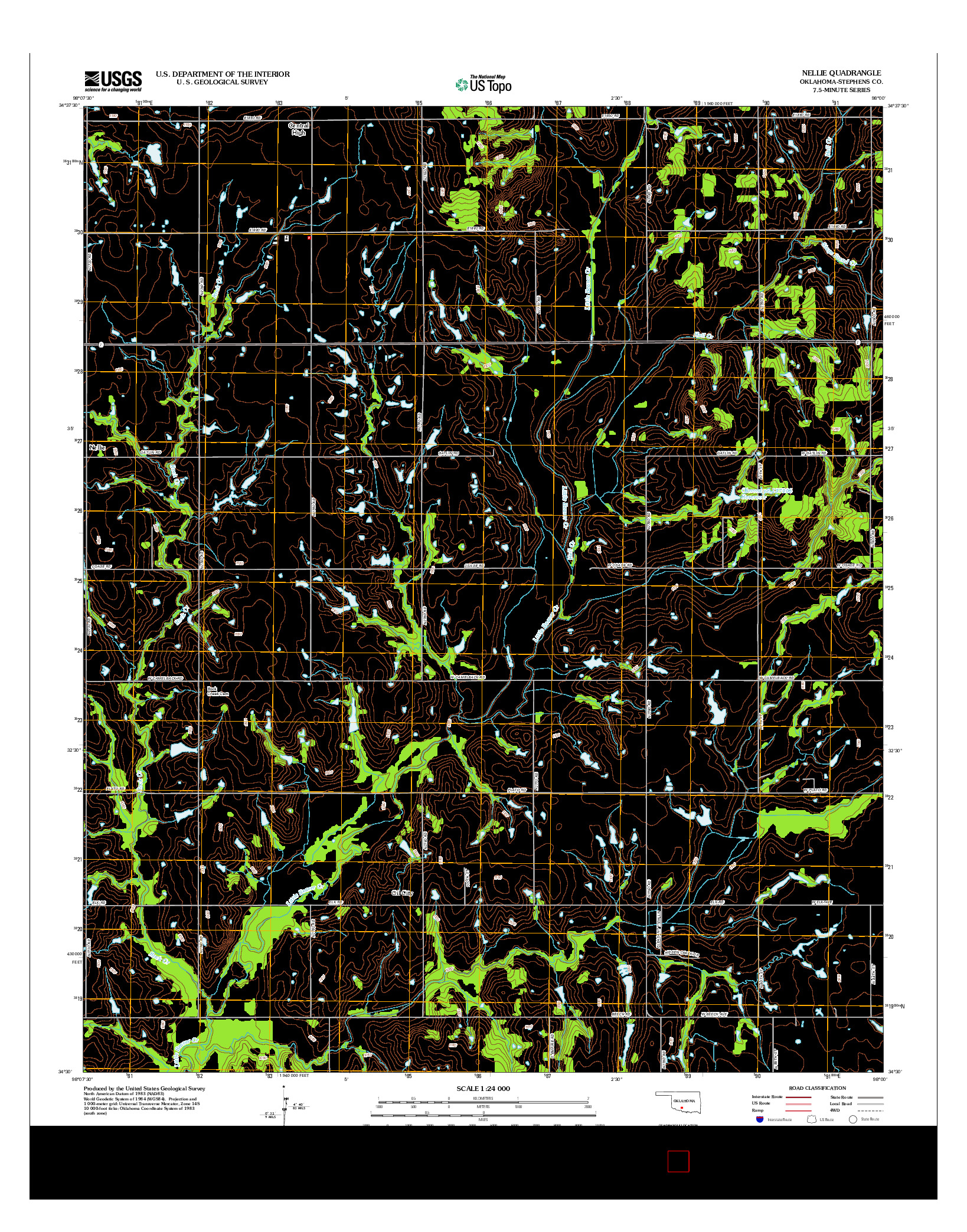 USGS US TOPO 7.5-MINUTE MAP FOR NELLIE, OK 2012