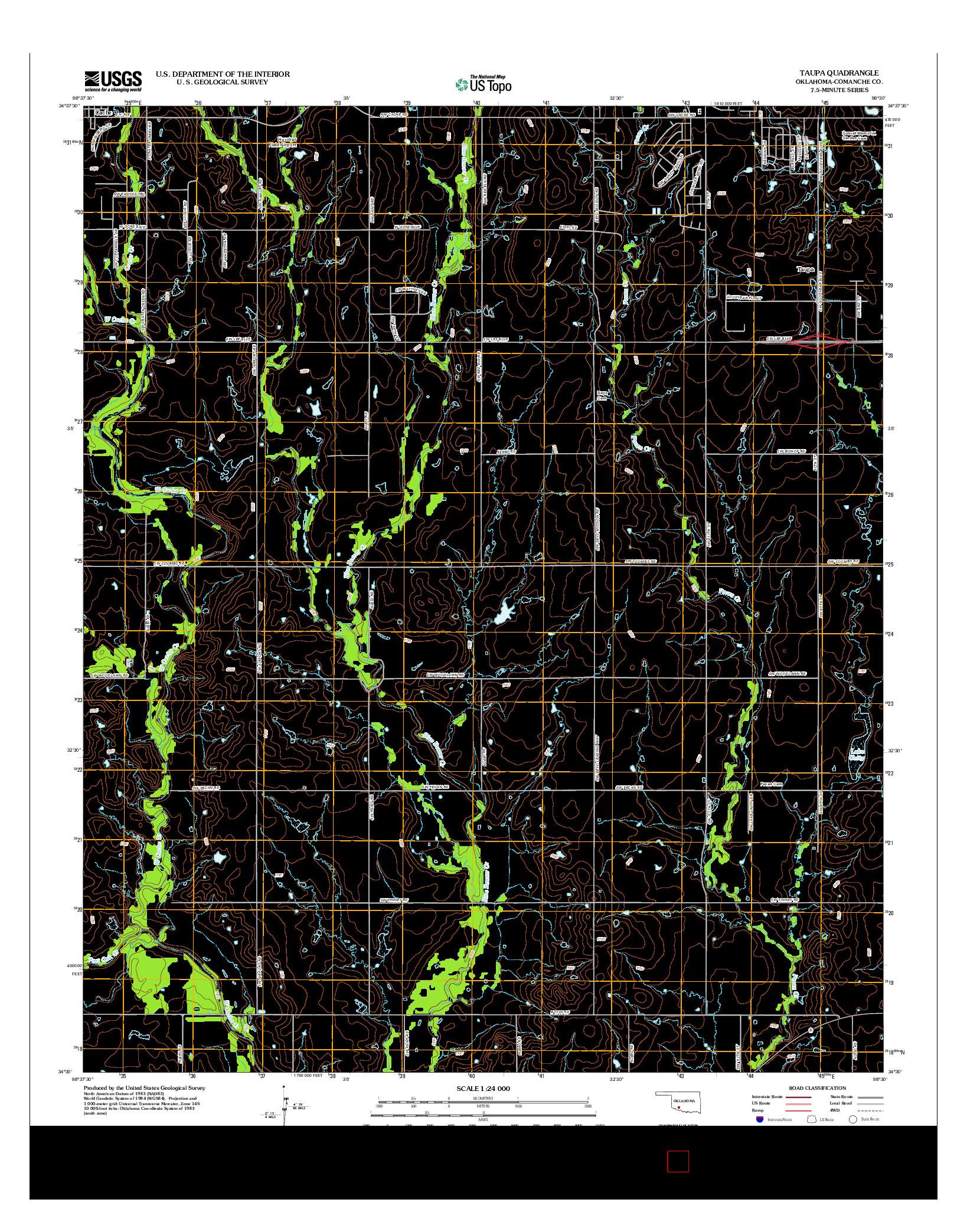 USGS US TOPO 7.5-MINUTE MAP FOR TAUPA, OK 2012