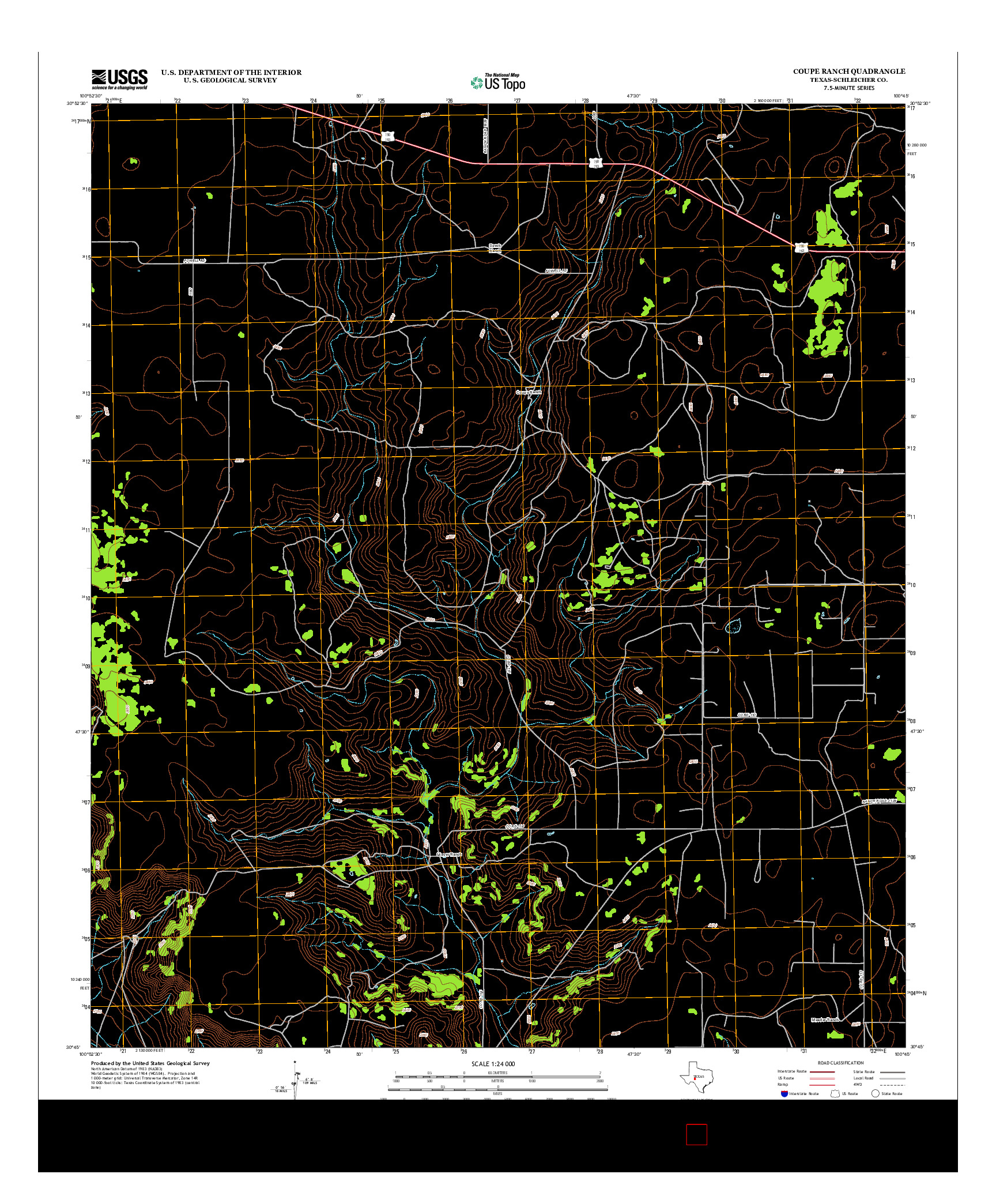 USGS US TOPO 7.5-MINUTE MAP FOR COUPE RANCH, TX 2012