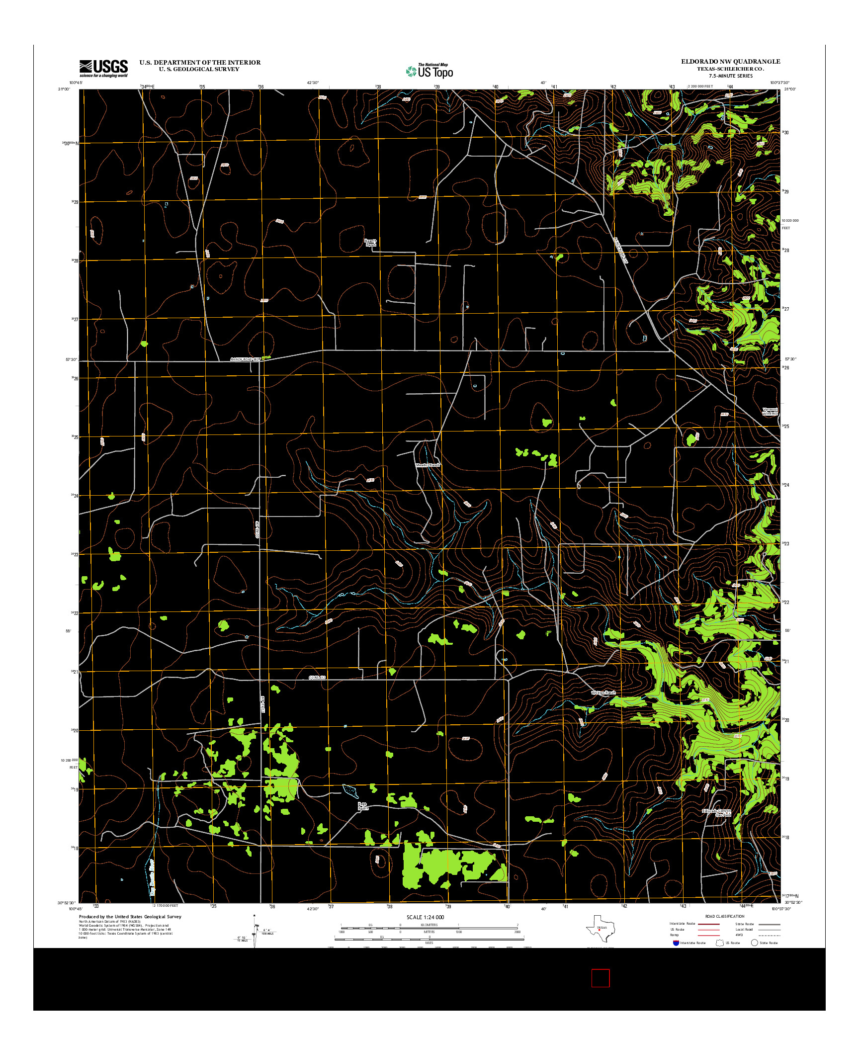 USGS US TOPO 7.5-MINUTE MAP FOR ELDORADO NW, TX 2012