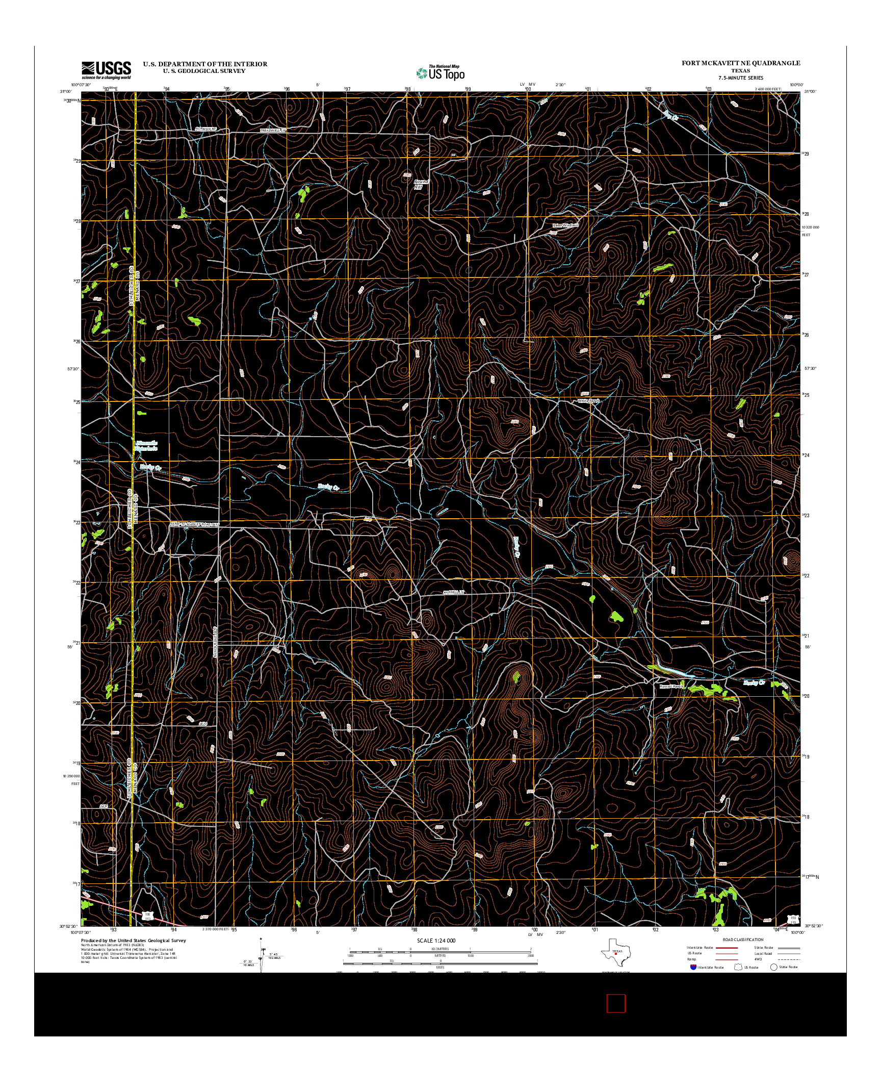USGS US TOPO 7.5-MINUTE MAP FOR FORT MCKAVETT NE, TX 2012