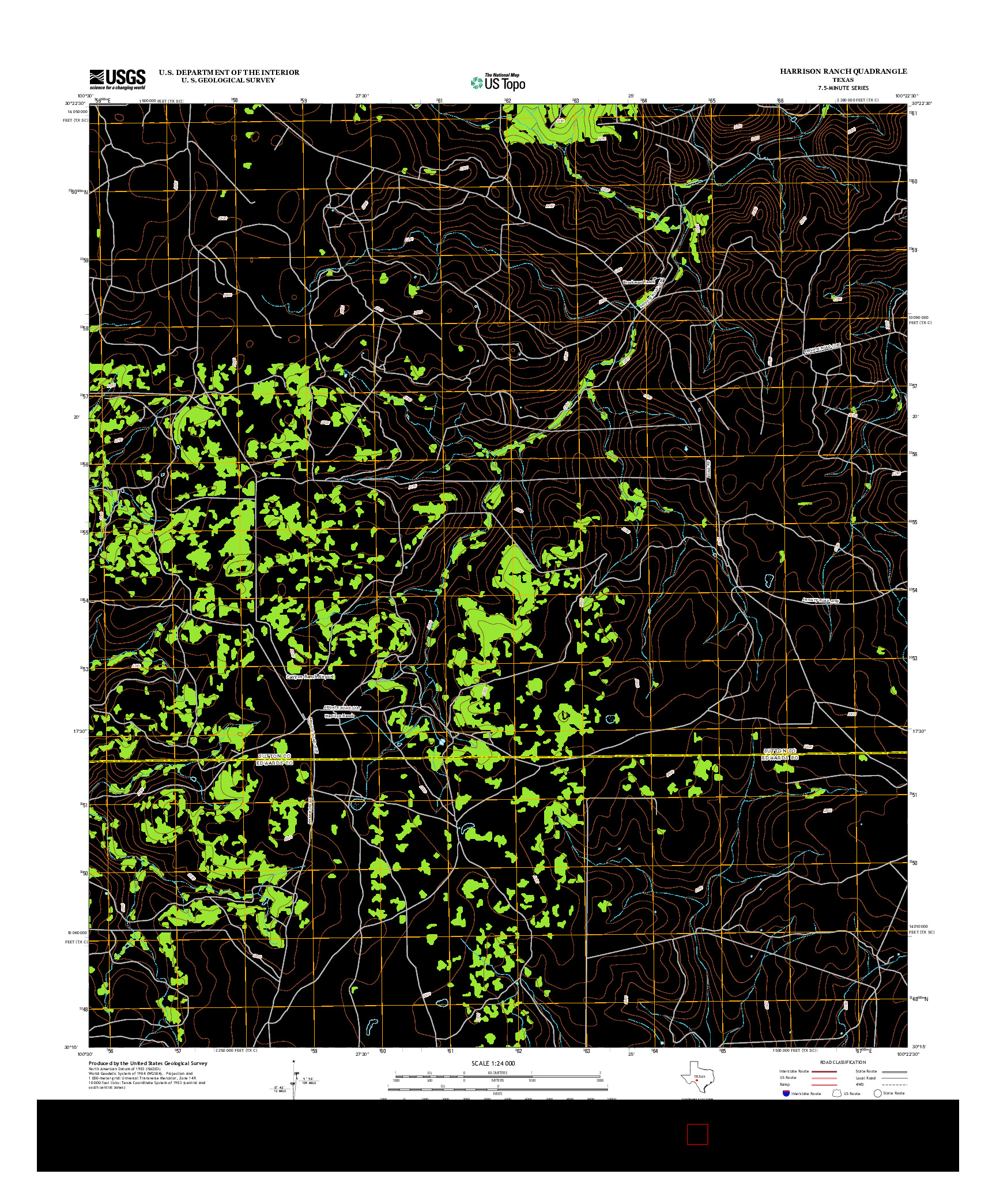 USGS US TOPO 7.5-MINUTE MAP FOR HARRISON RANCH, TX 2012