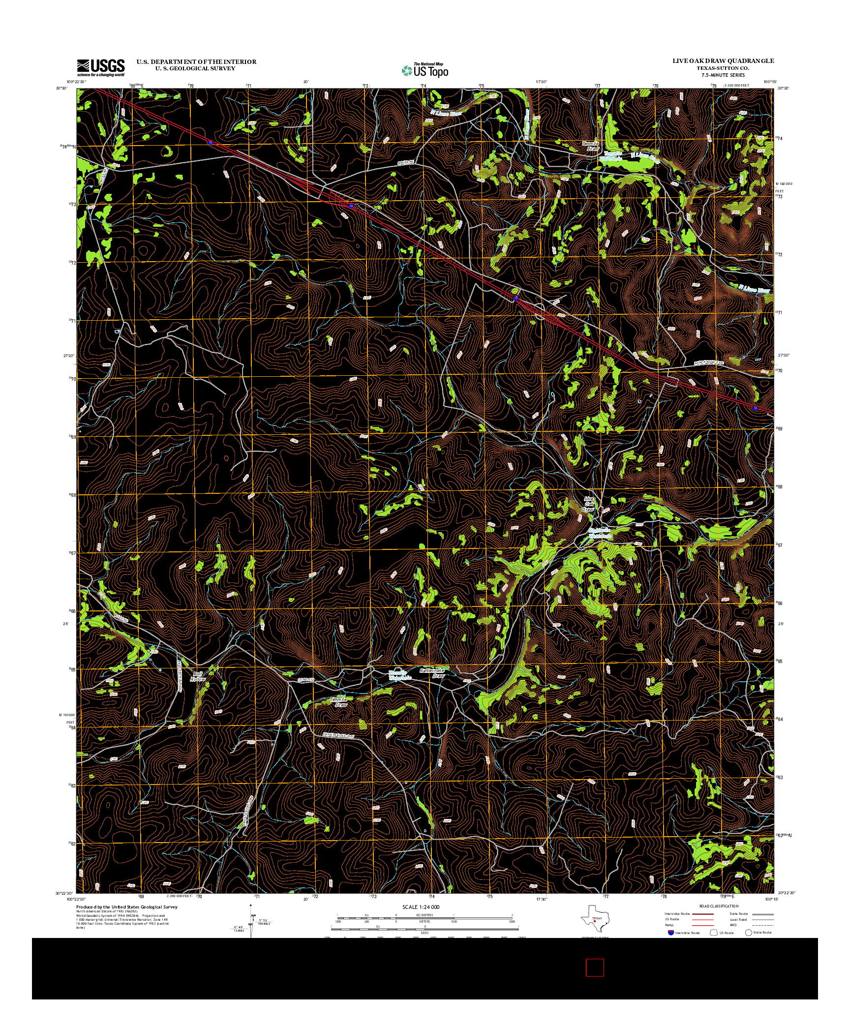 USGS US TOPO 7.5-MINUTE MAP FOR LIVE OAK DRAW, TX 2012