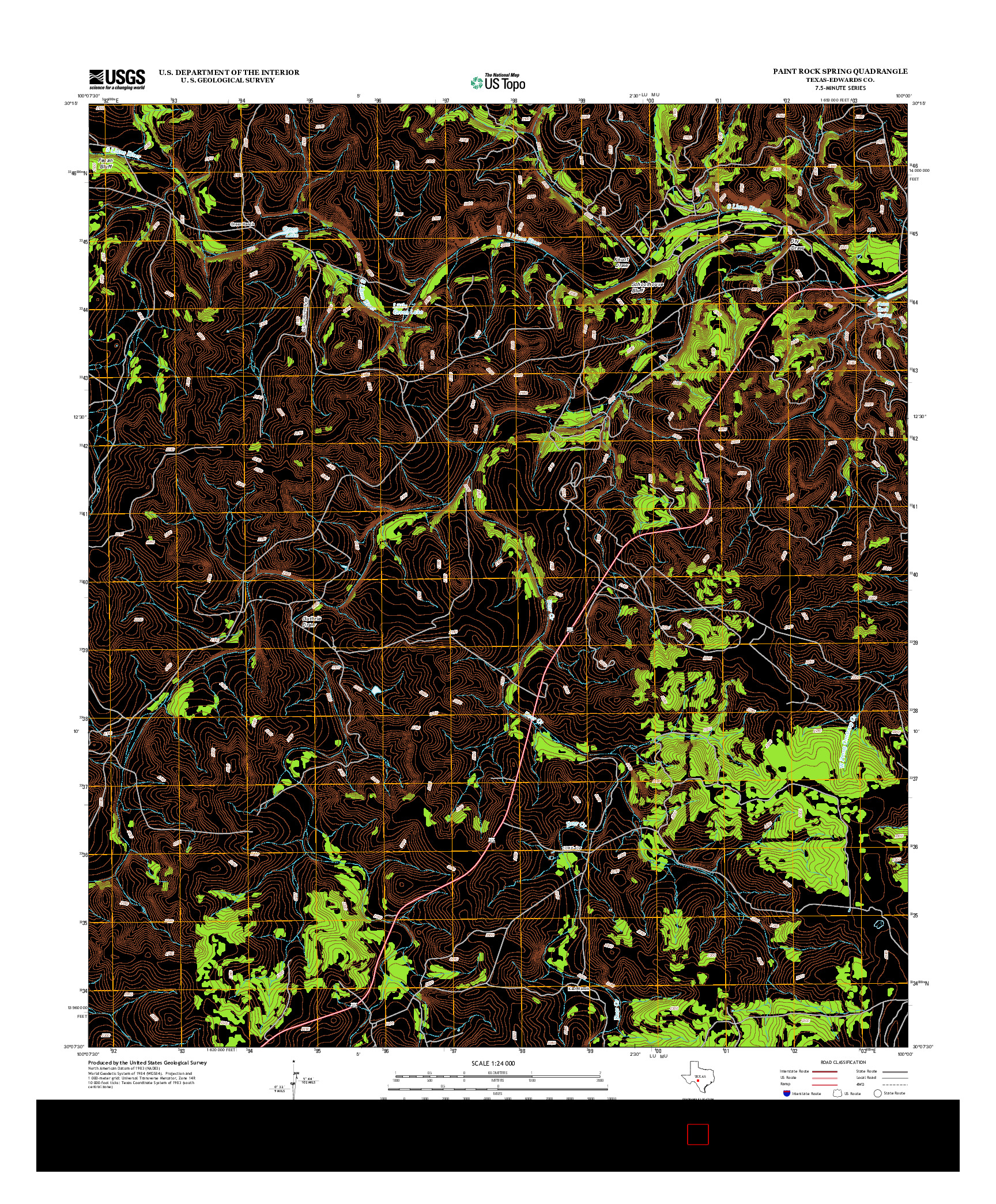 USGS US TOPO 7.5-MINUTE MAP FOR PAINT ROCK SPRING, TX 2012