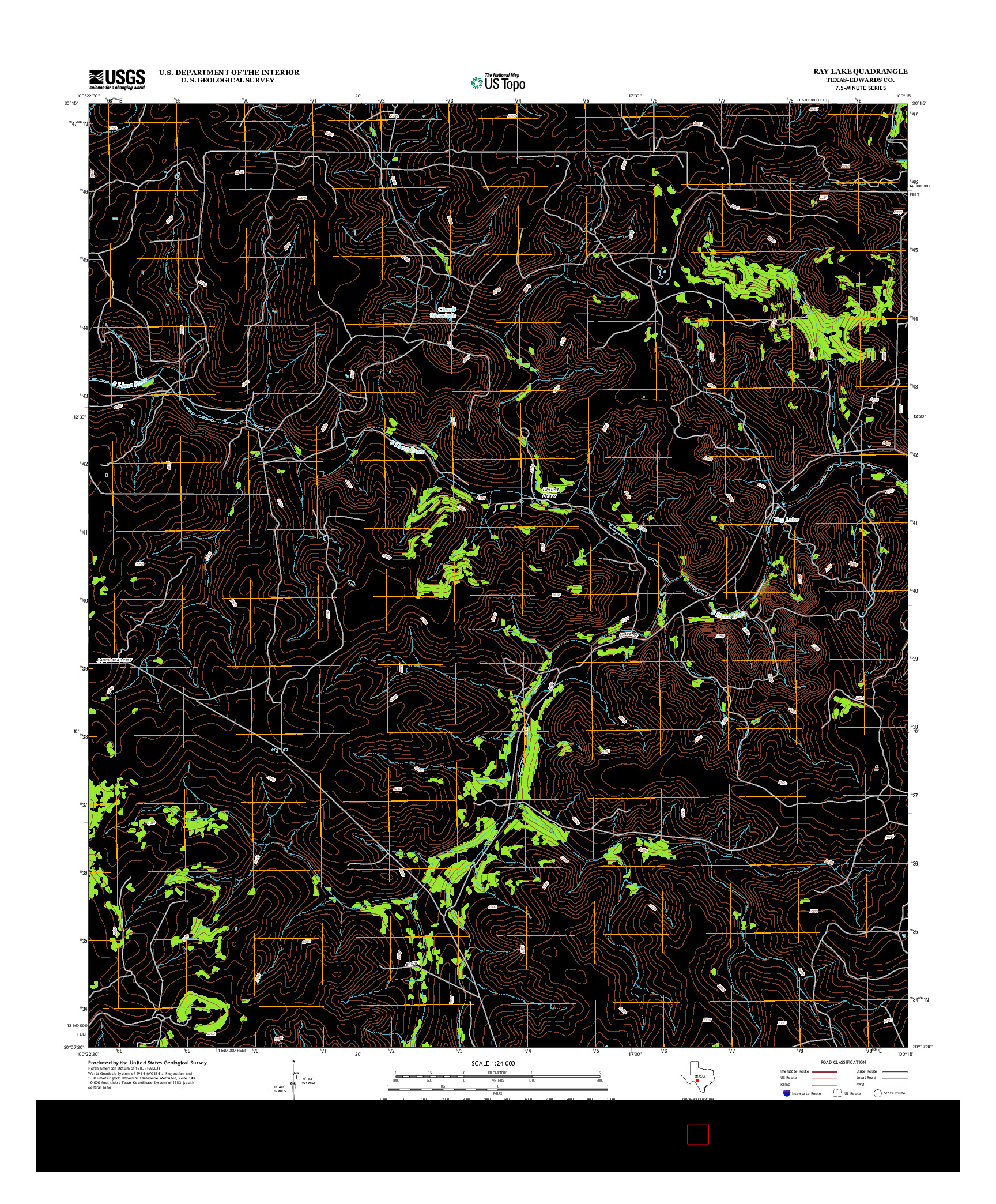 USGS US TOPO 7.5-MINUTE MAP FOR RAY LAKE, TX 2012