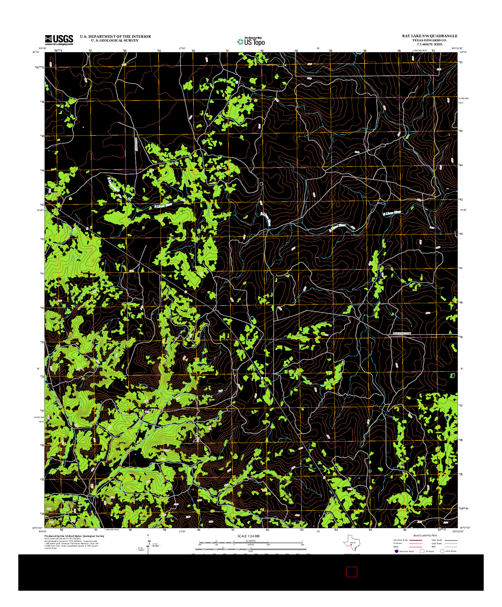 USGS US TOPO 7.5-MINUTE MAP FOR RAY LAKE NW, TX 2012