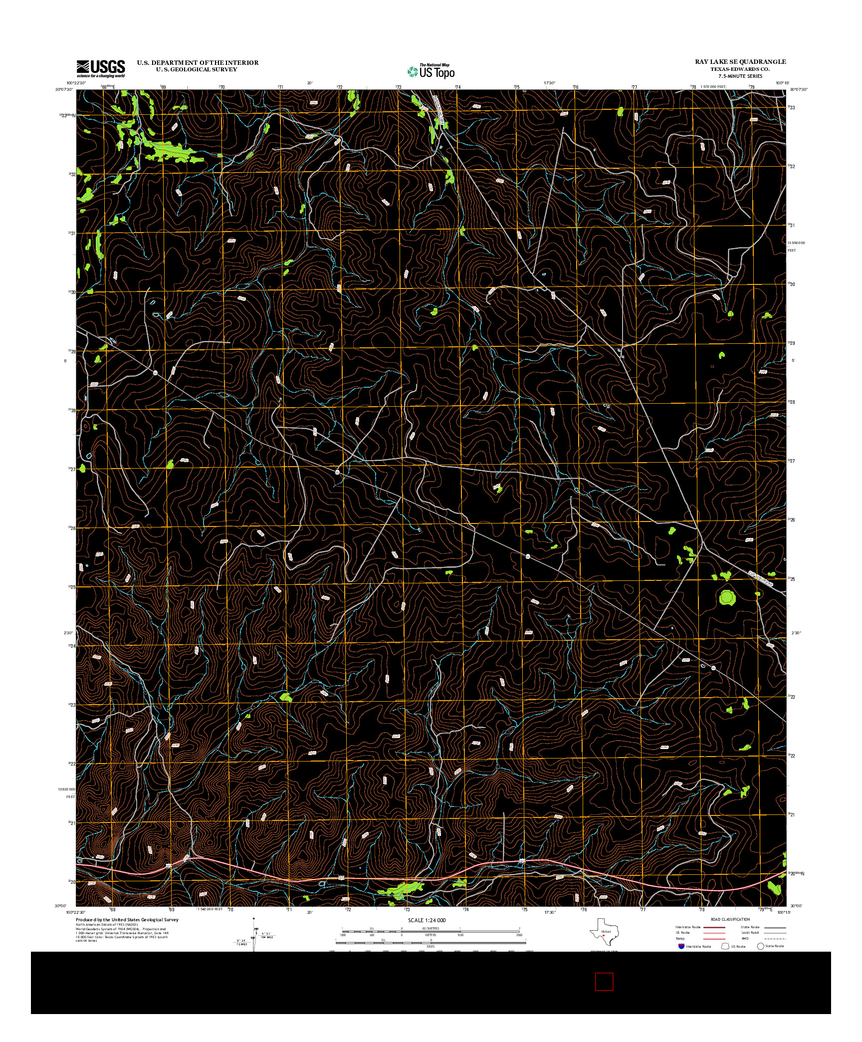 USGS US TOPO 7.5-MINUTE MAP FOR RAY LAKE SE, TX 2012