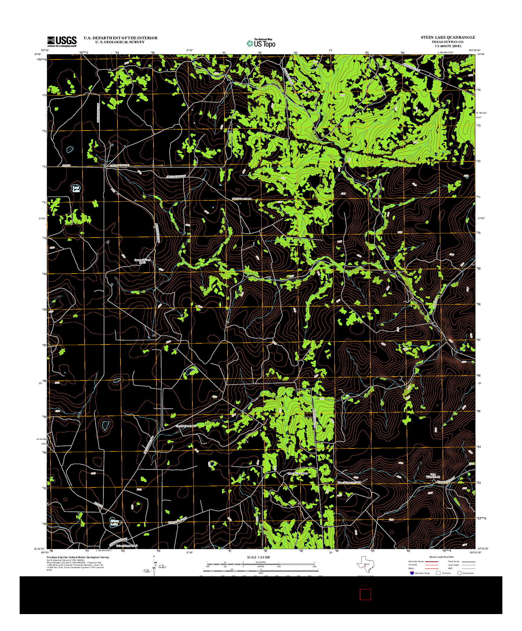 USGS US TOPO 7.5-MINUTE MAP FOR STEEN LAKE, TX 2012