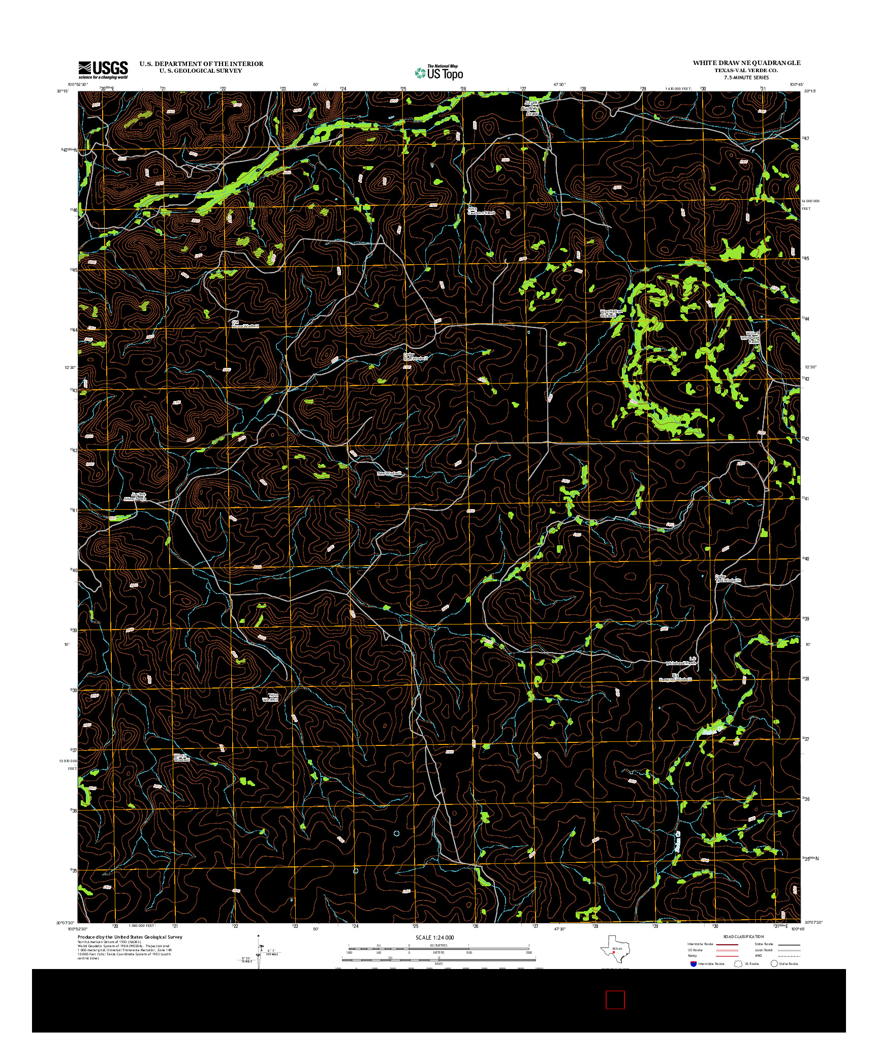 USGS US TOPO 7.5-MINUTE MAP FOR WHITE DRAW NE, TX 2012