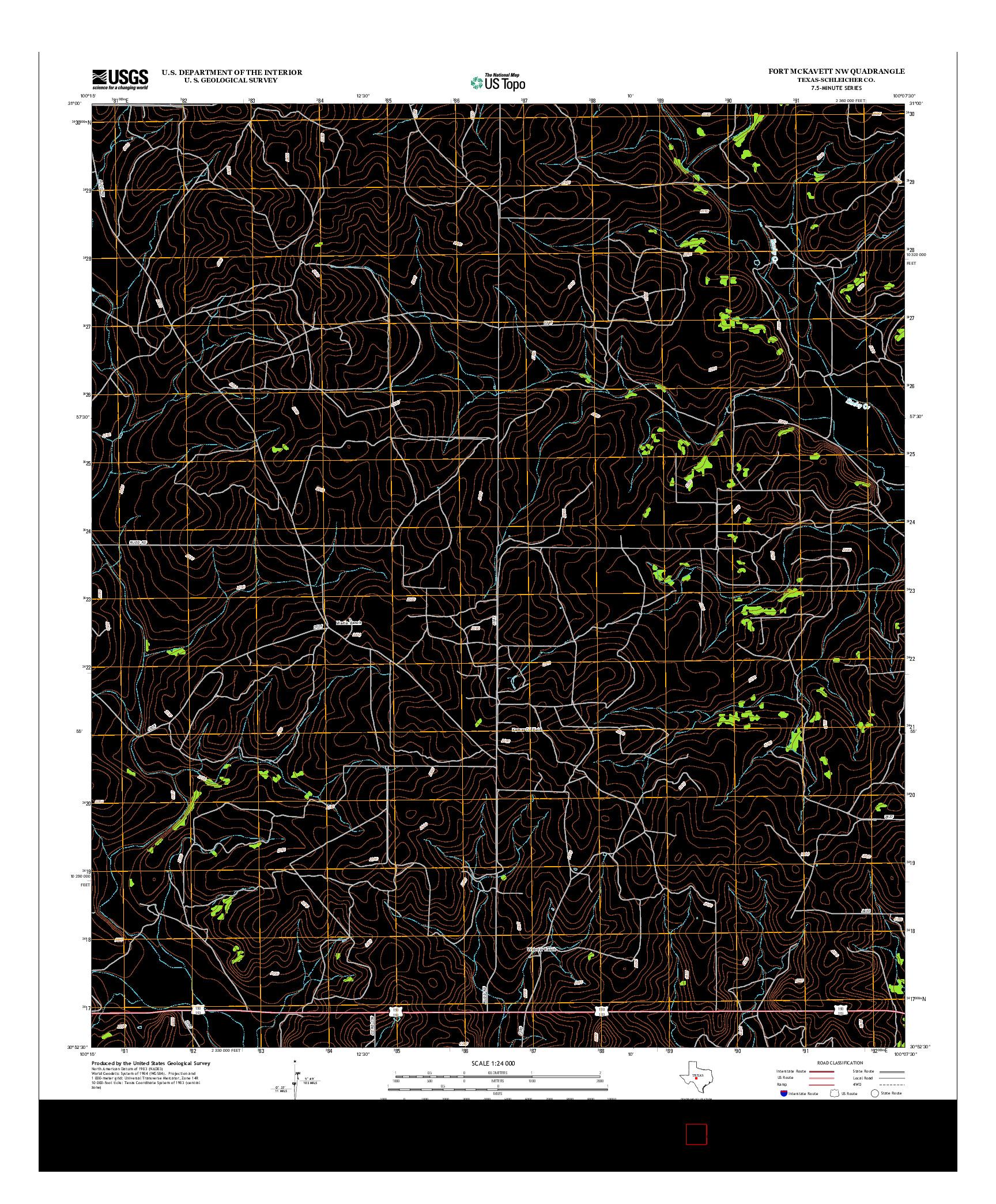 USGS US TOPO 7.5-MINUTE MAP FOR FORT MCKAVETT NW, TX 2012