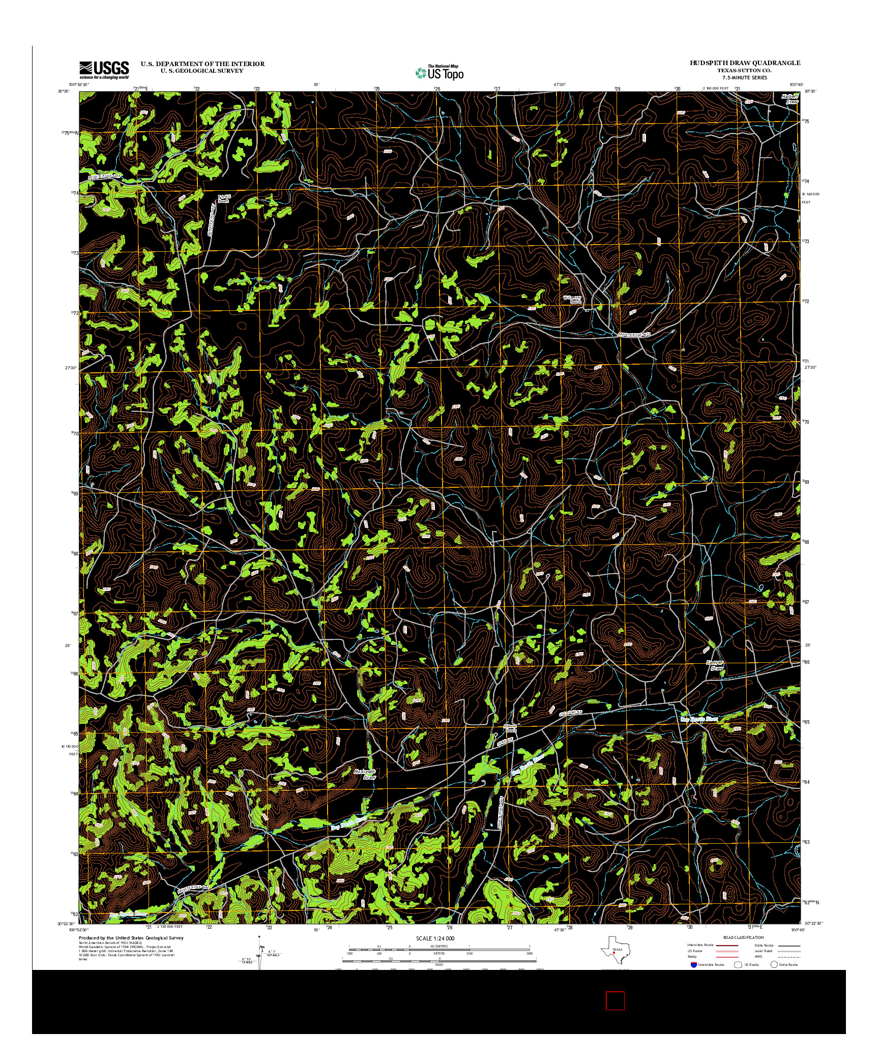USGS US TOPO 7.5-MINUTE MAP FOR HUDSPETH DRAW, TX 2012