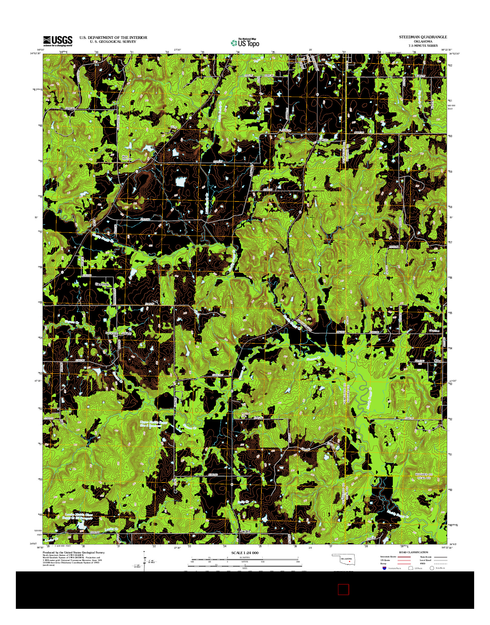 USGS US TOPO 7.5-MINUTE MAP FOR STEEDMAN, OK 2012