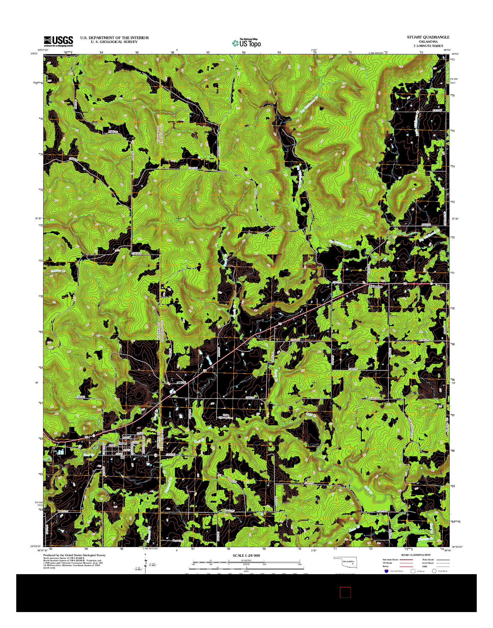 USGS US TOPO 7.5-MINUTE MAP FOR STUART, OK 2012