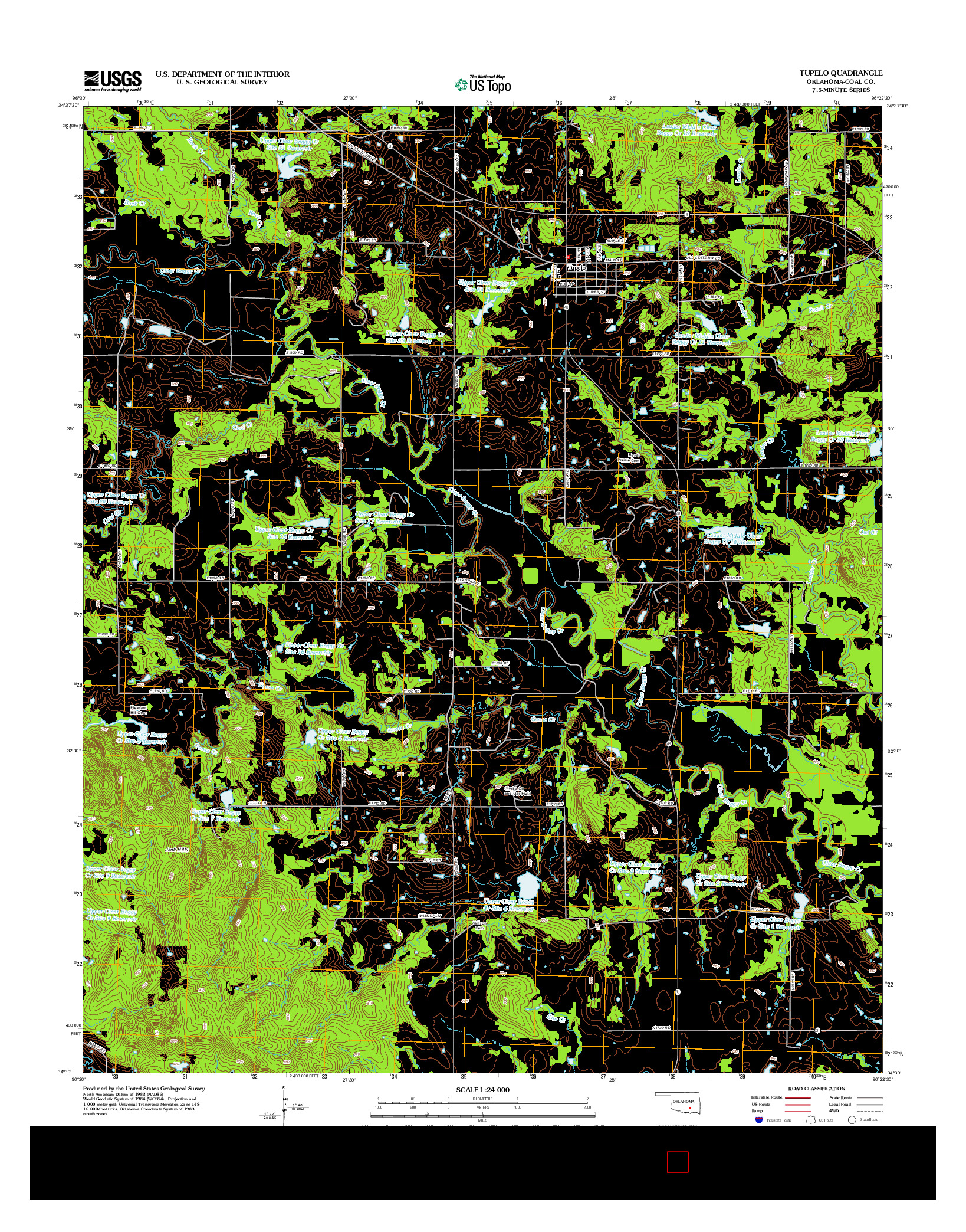 USGS US TOPO 7.5-MINUTE MAP FOR TUPELO, OK 2012