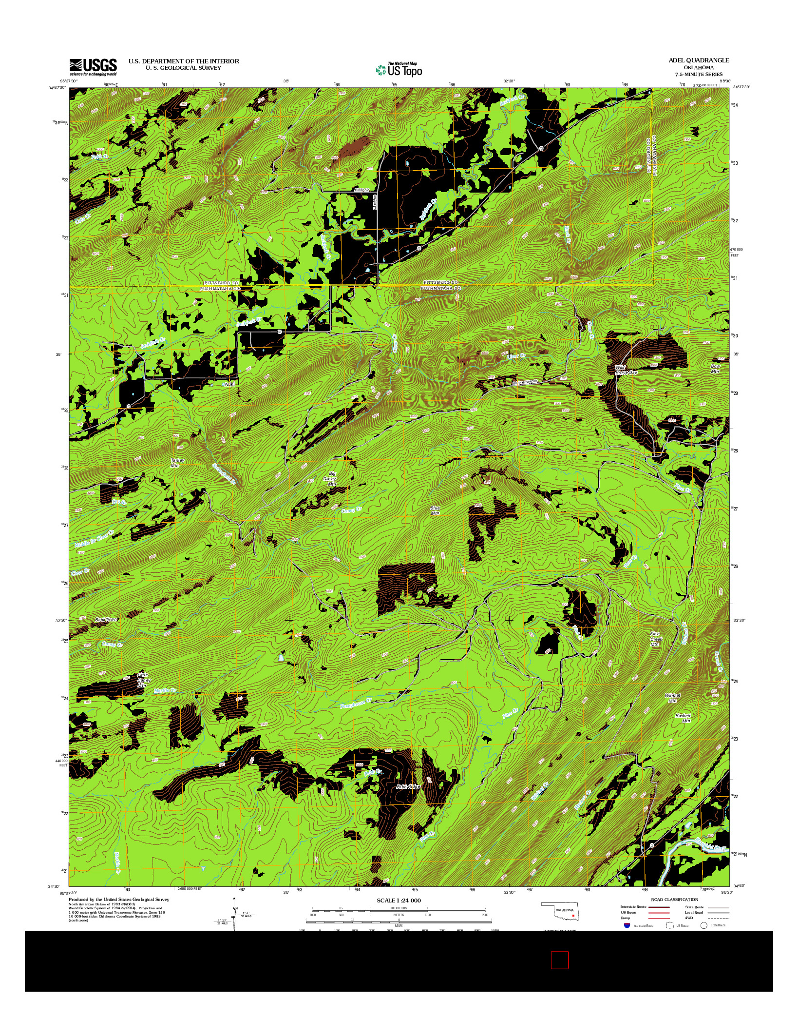 USGS US TOPO 7.5-MINUTE MAP FOR ADEL, OK 2012