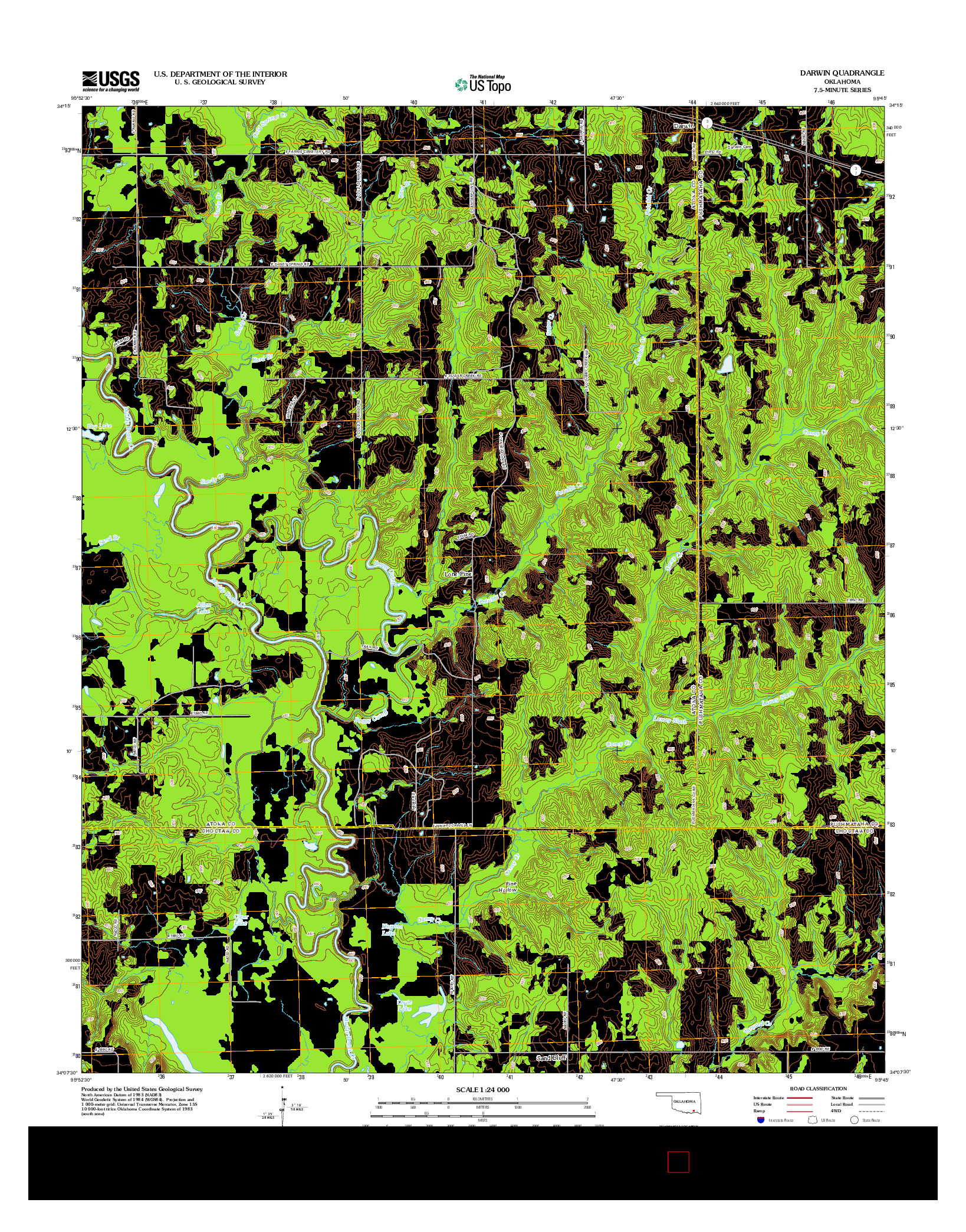 USGS US TOPO 7.5-MINUTE MAP FOR DARWIN, OK 2012