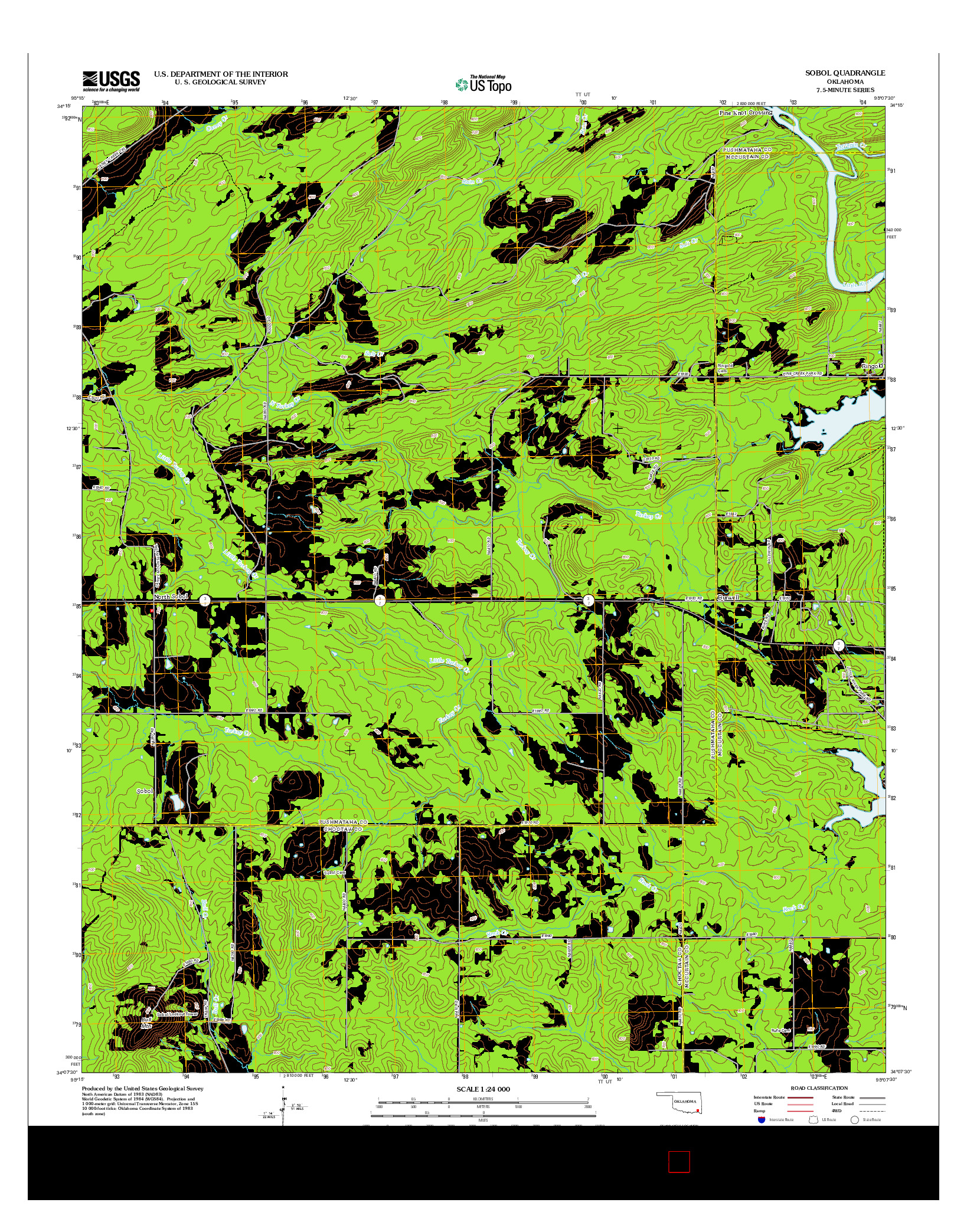USGS US TOPO 7.5-MINUTE MAP FOR SOBOL, OK 2012
