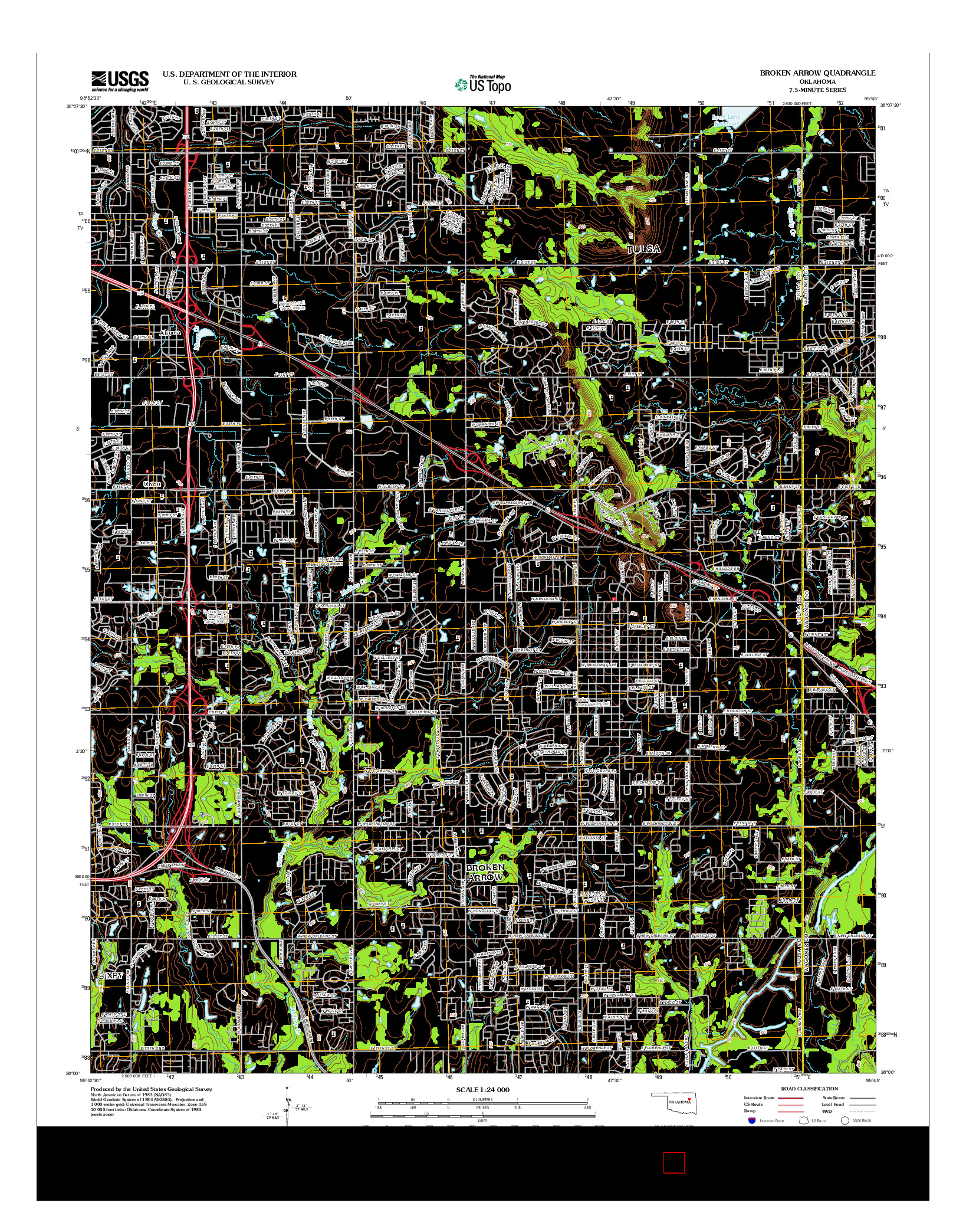 USGS US TOPO 7.5-MINUTE MAP FOR BROKEN ARROW, OK 2012