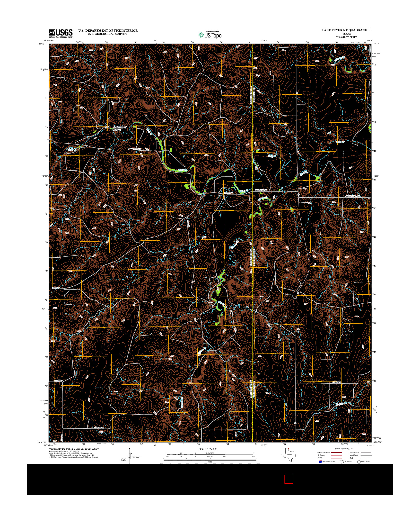USGS US TOPO 7.5-MINUTE MAP FOR LAKE FRYER NE, TX 2012