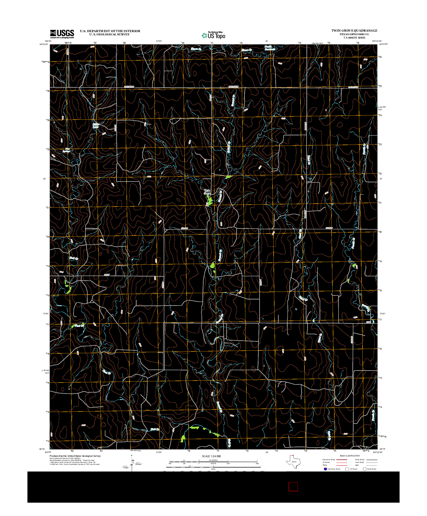 USGS US TOPO 7.5-MINUTE MAP FOR TWIN GROVE, TX 2012