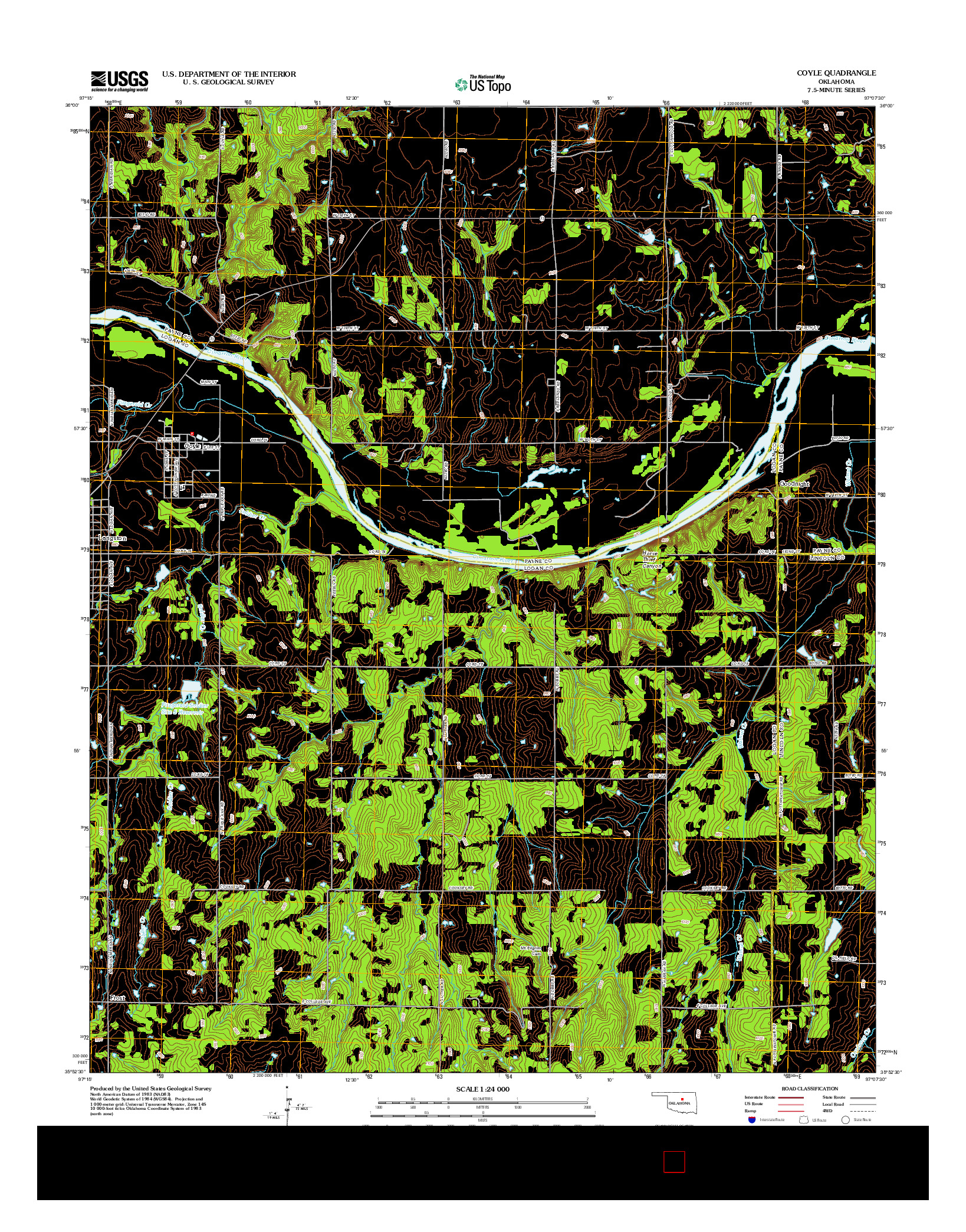 USGS US TOPO 7.5-MINUTE MAP FOR COYLE, OK 2012