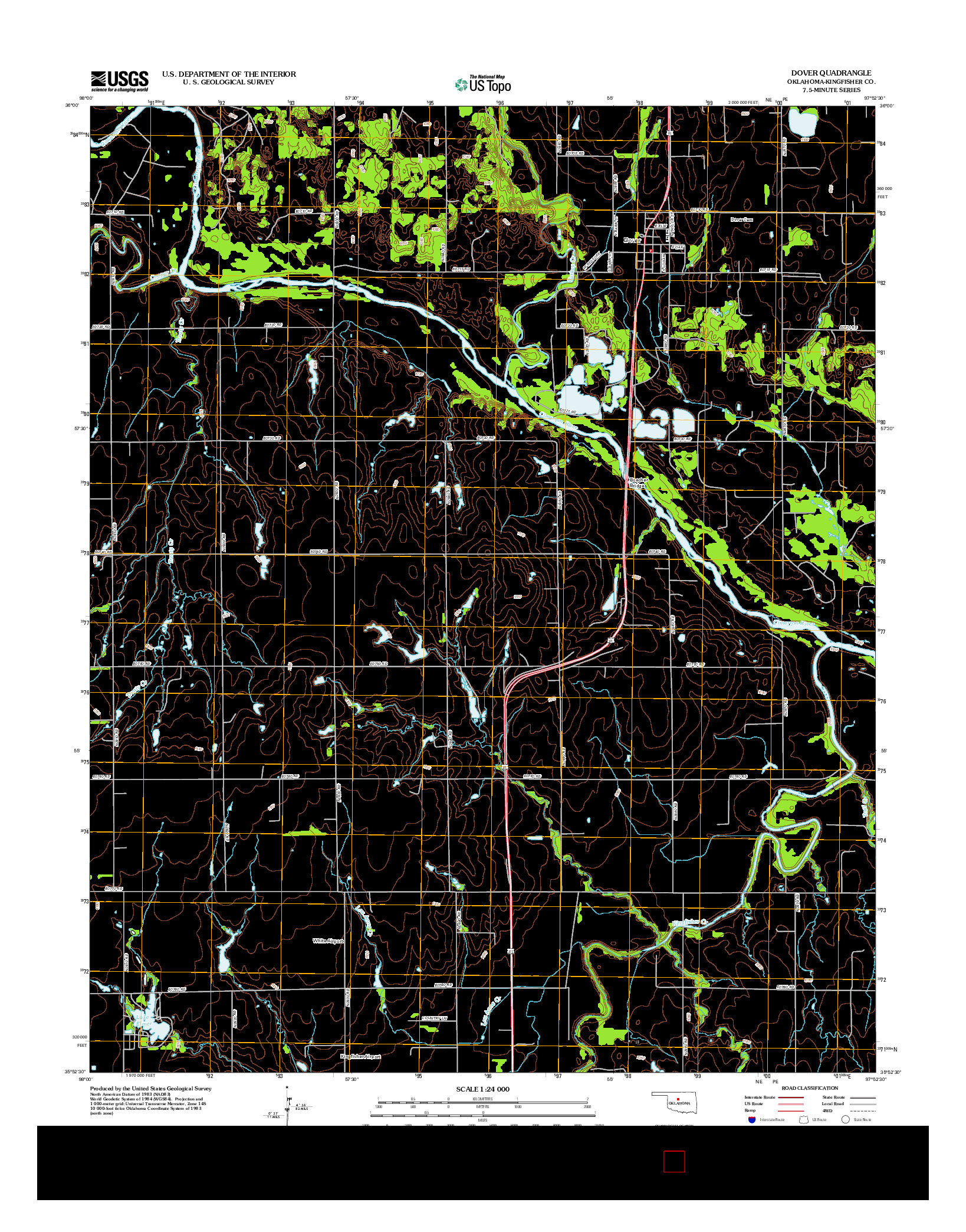 USGS US TOPO 7.5-MINUTE MAP FOR DOVER, OK 2012