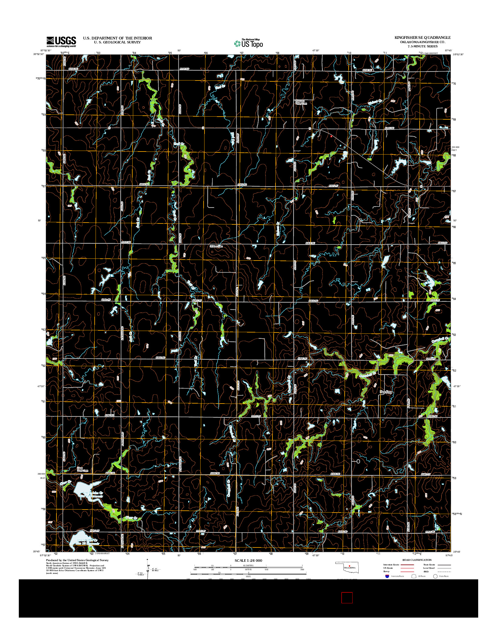 USGS US TOPO 7.5-MINUTE MAP FOR KINGFISHER SE, OK 2012