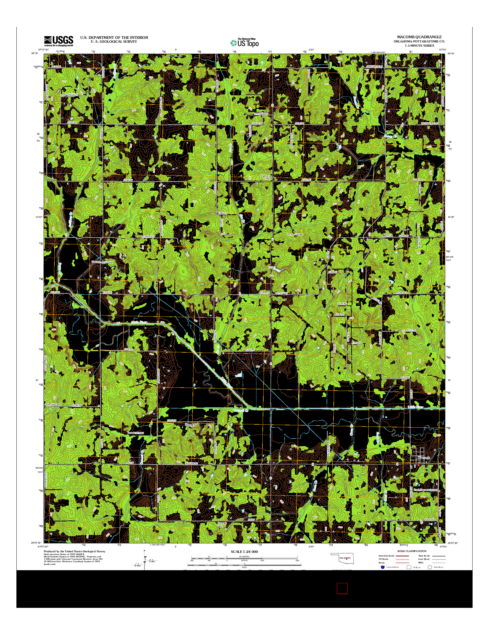 USGS US TOPO 7.5-MINUTE MAP FOR MACOMB, OK 2012