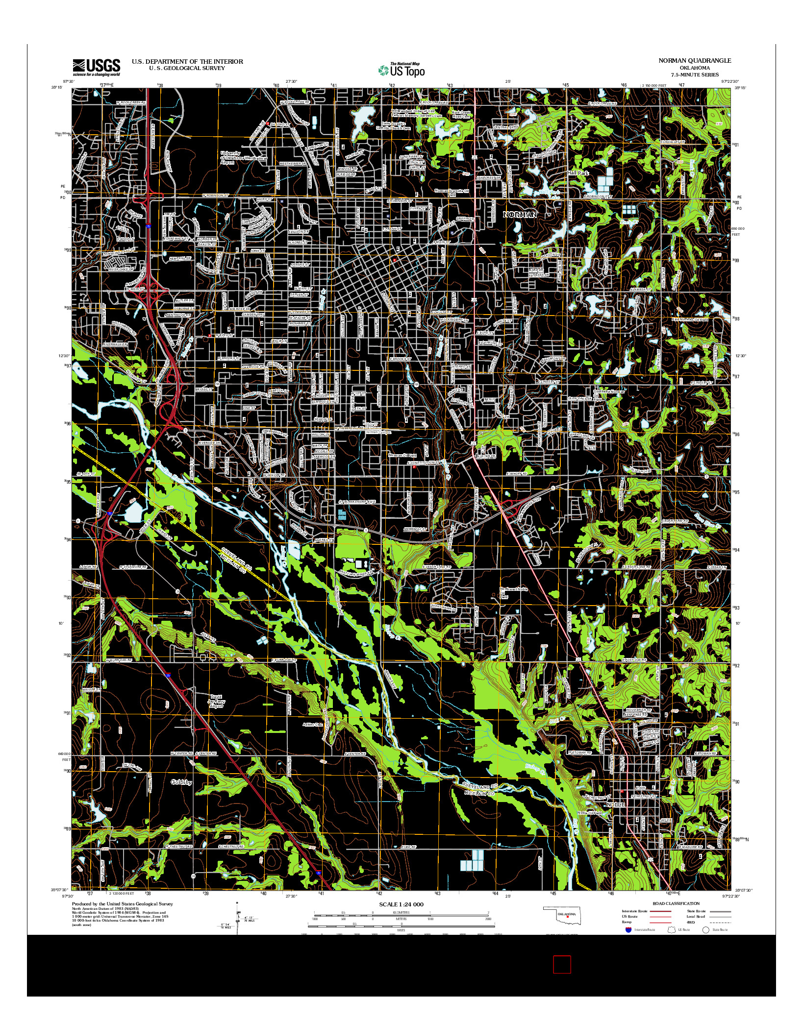 USGS US TOPO 7.5-MINUTE MAP FOR NORMAN, OK 2012