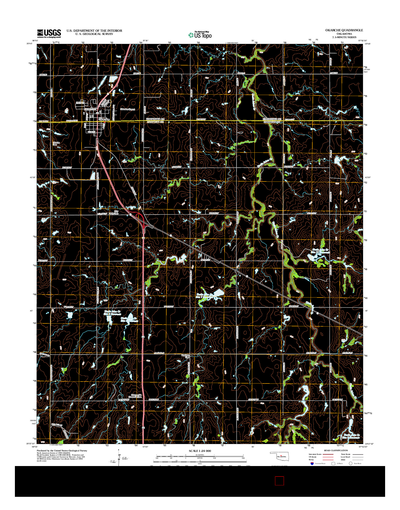 USGS US TOPO 7.5-MINUTE MAP FOR OKARCHE, OK 2012