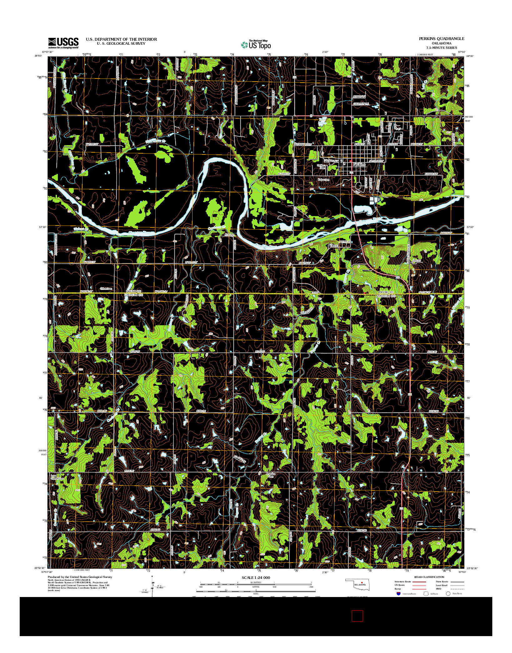 USGS US TOPO 7.5-MINUTE MAP FOR PERKINS, OK 2012