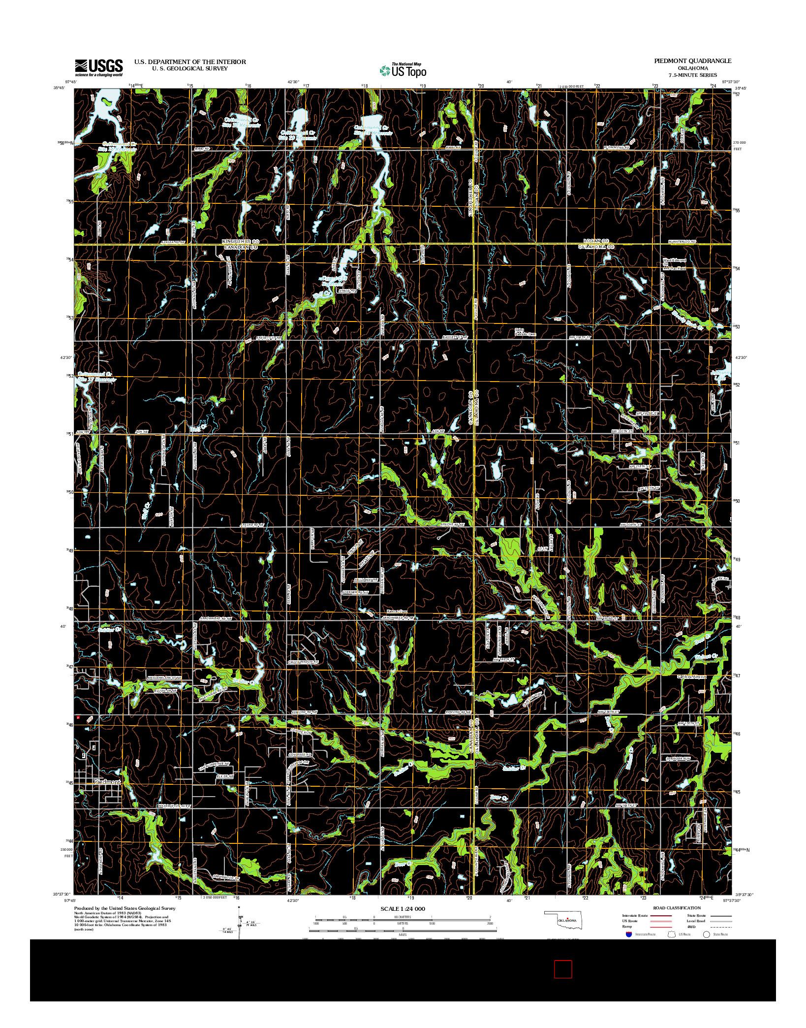 USGS US TOPO 7.5-MINUTE MAP FOR PIEDMONT, OK 2012