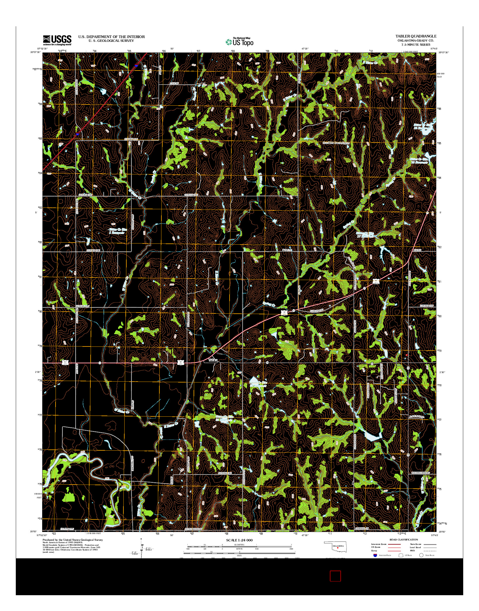 USGS US TOPO 7.5-MINUTE MAP FOR TABLER, OK 2012