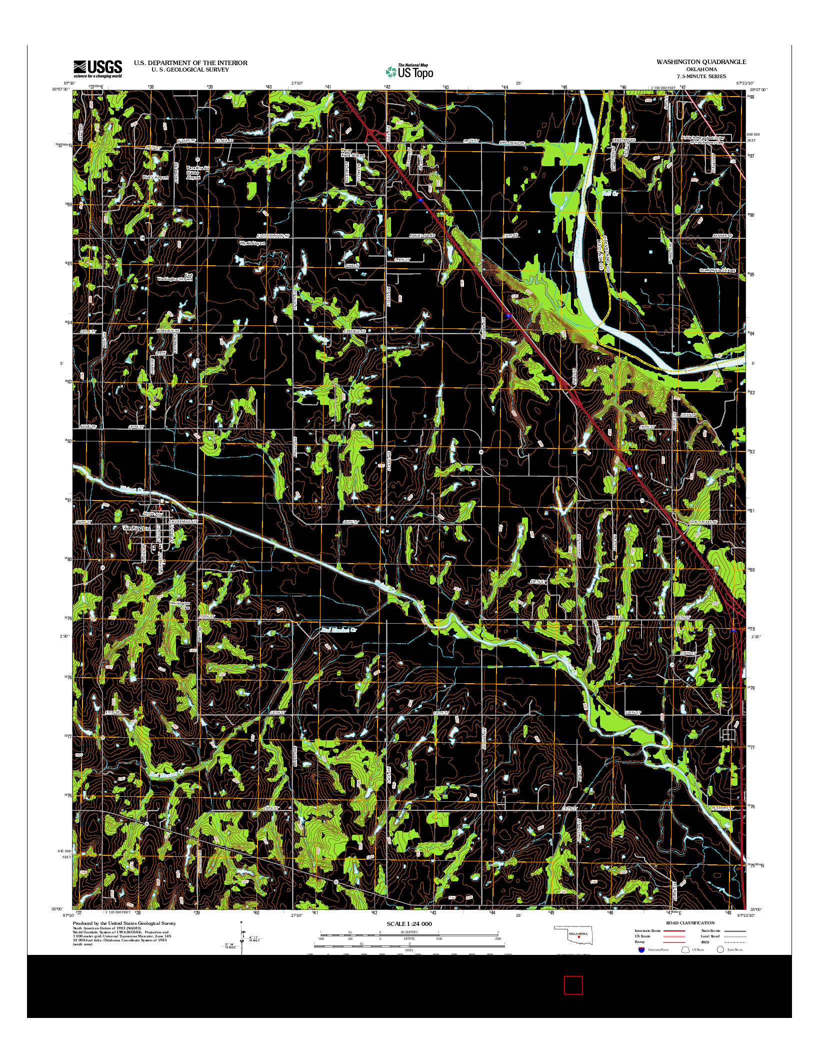 USGS US TOPO 7.5-MINUTE MAP FOR WASHINGTON, OK 2012