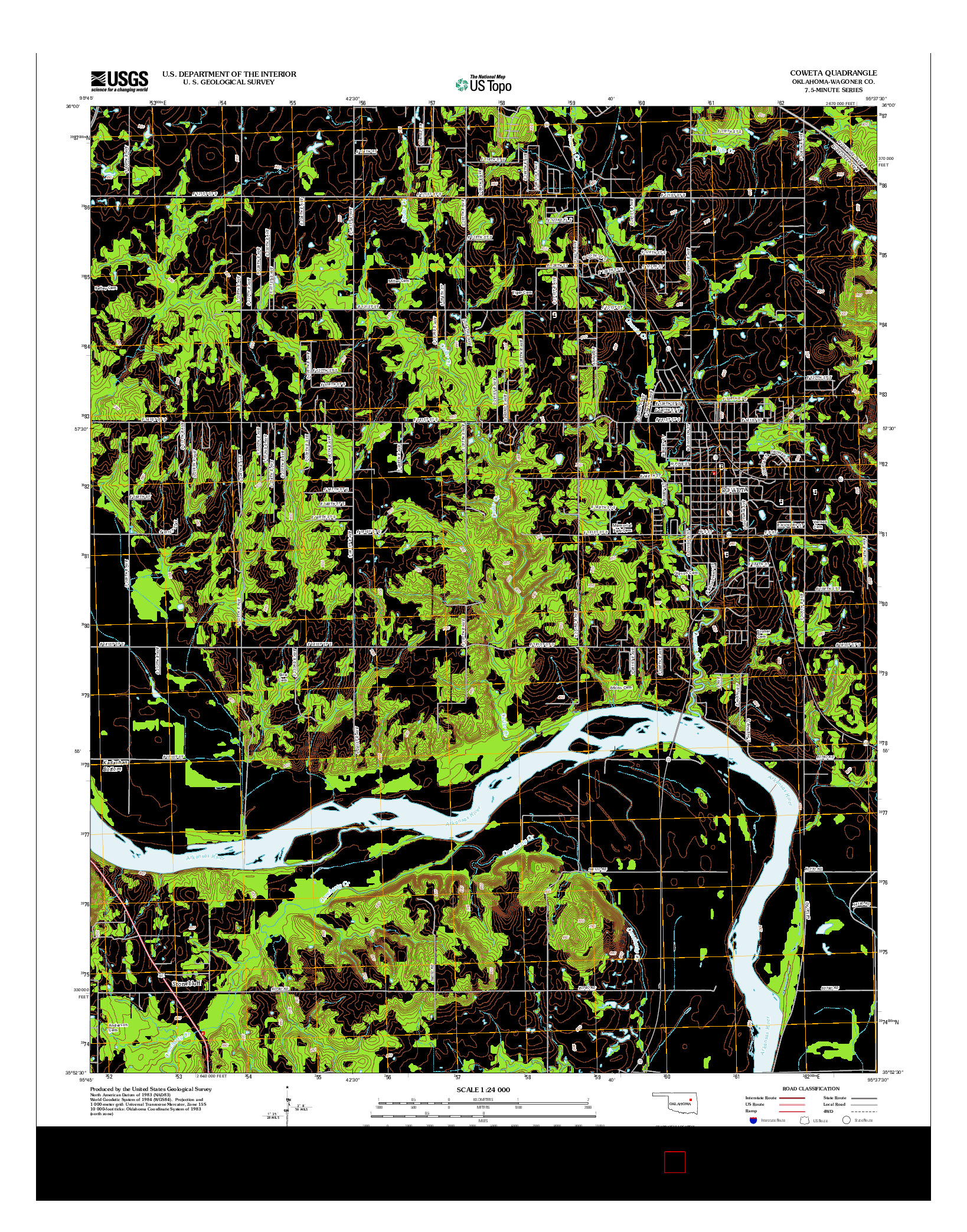 USGS US TOPO 7.5-MINUTE MAP FOR COWETA, OK 2012