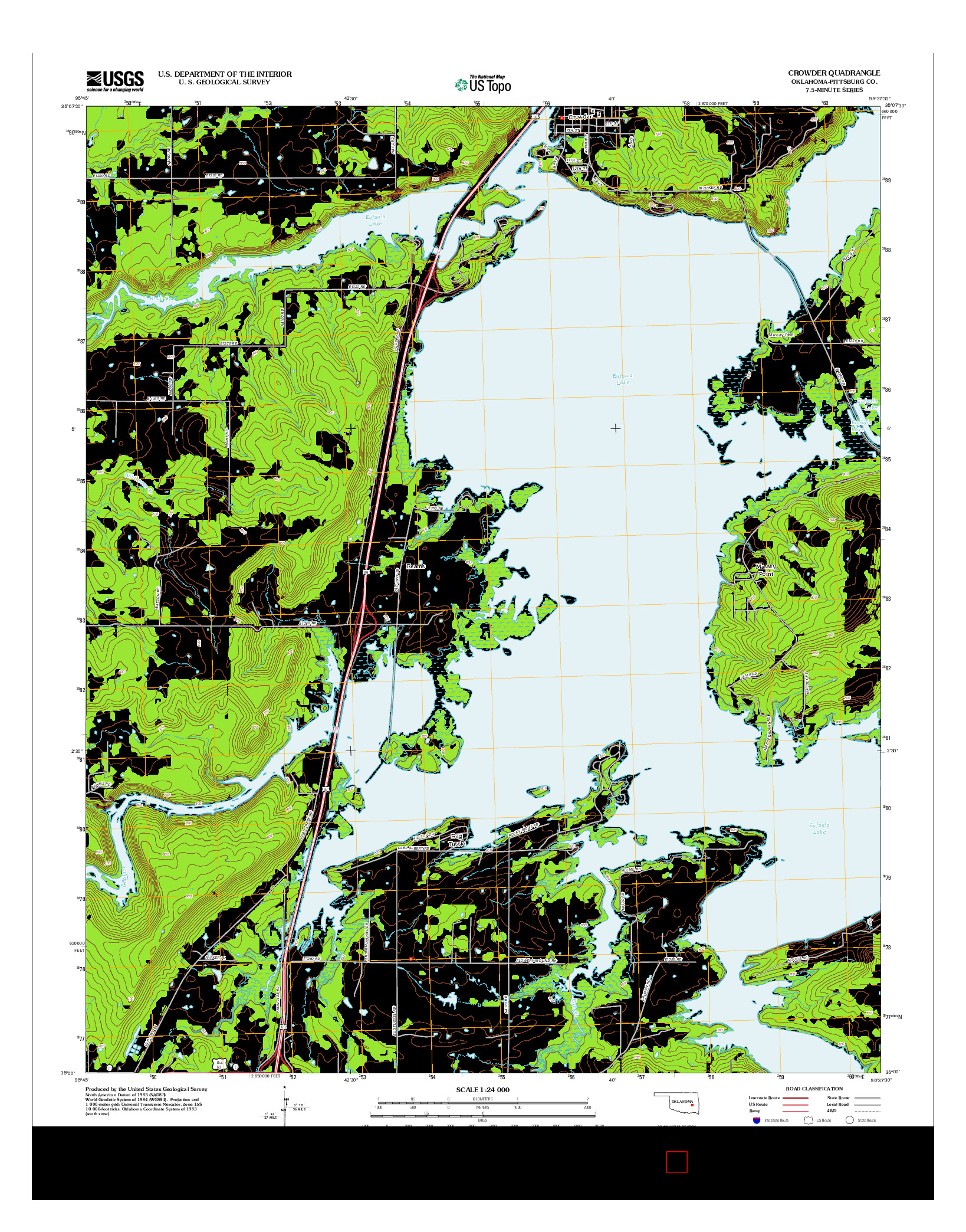 USGS US TOPO 7.5-MINUTE MAP FOR CROWDER, OK 2012