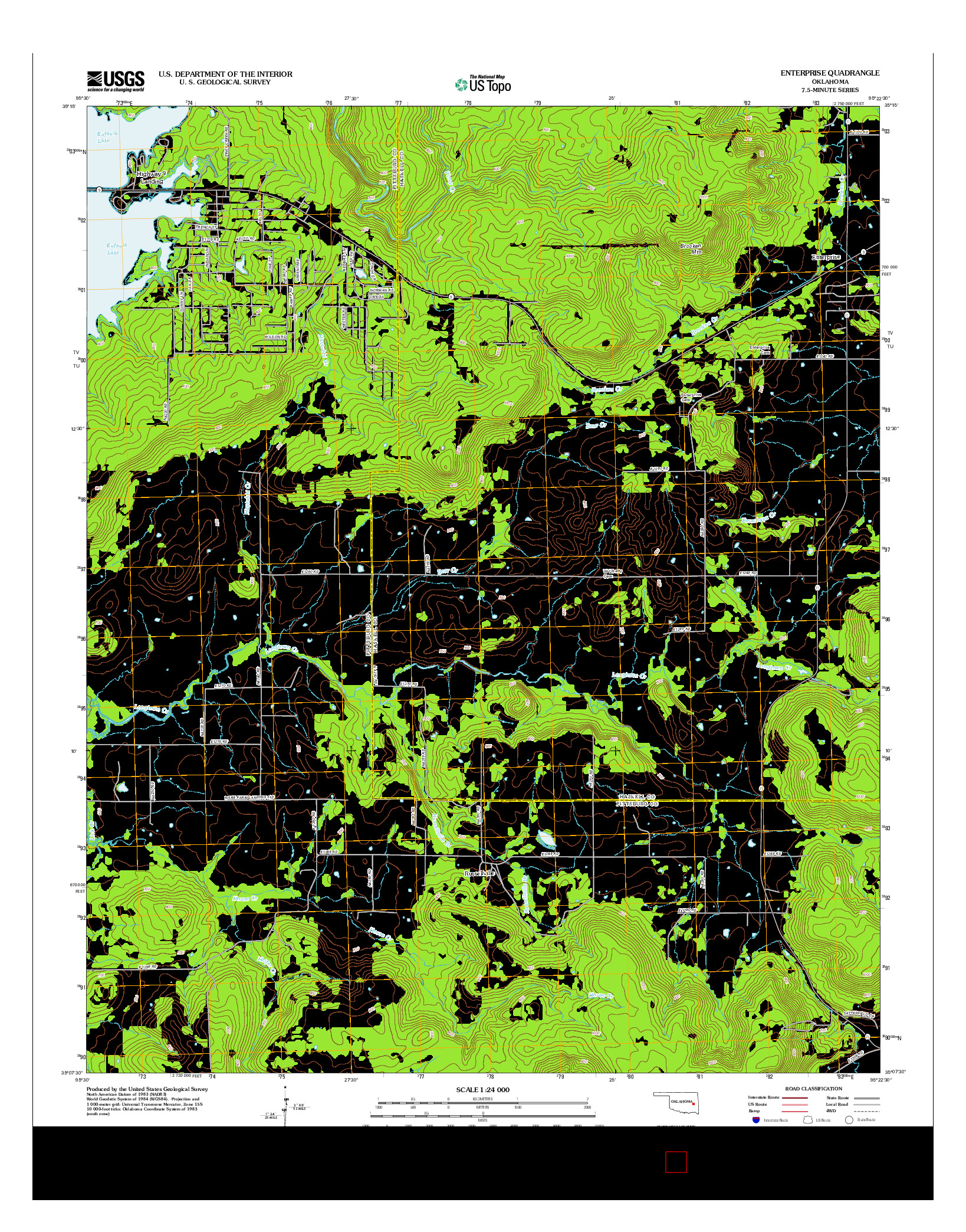 USGS US TOPO 7.5-MINUTE MAP FOR ENTERPRISE, OK 2012